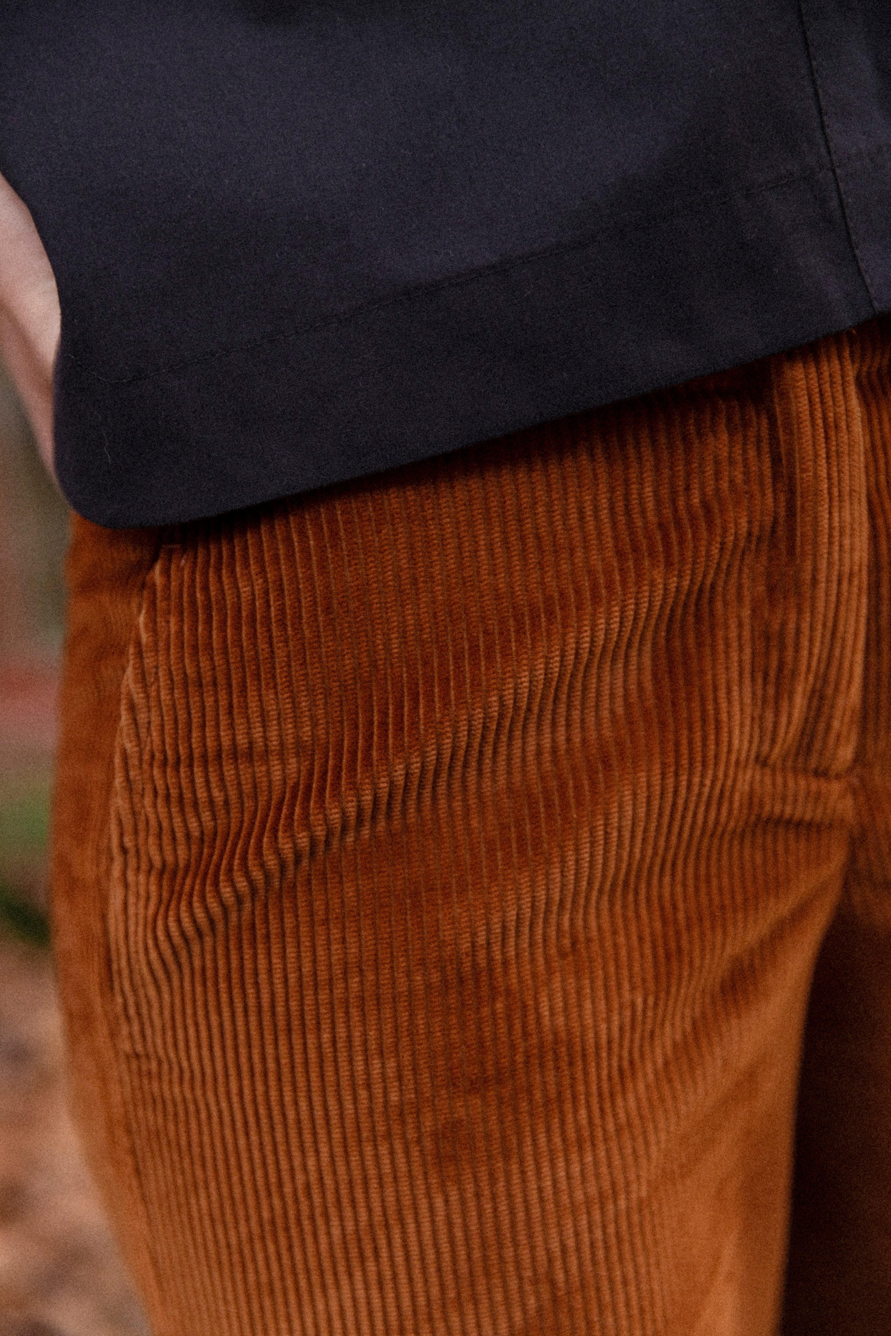 Wide-leg toffee velvet trousers