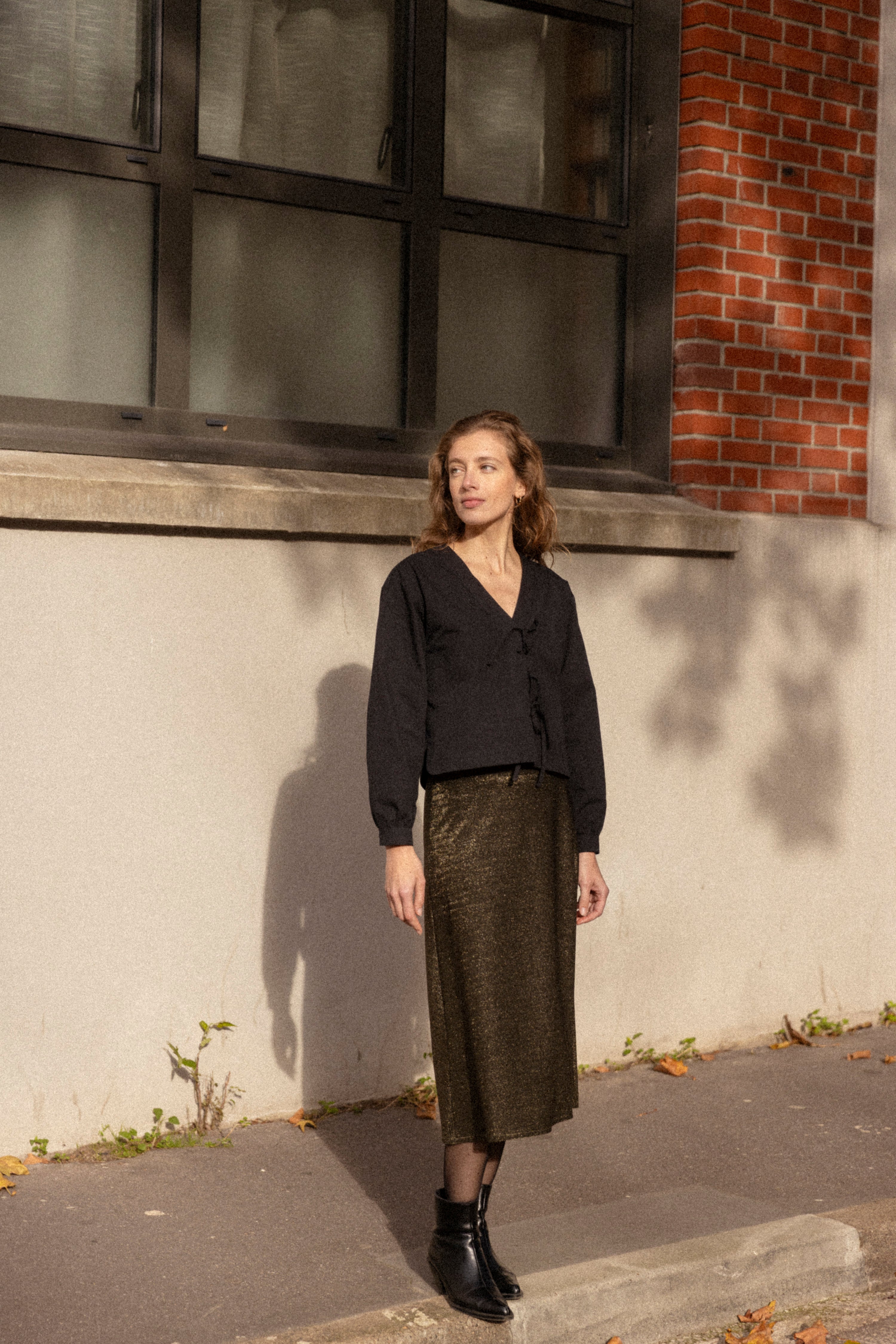 light gold jersey skirt