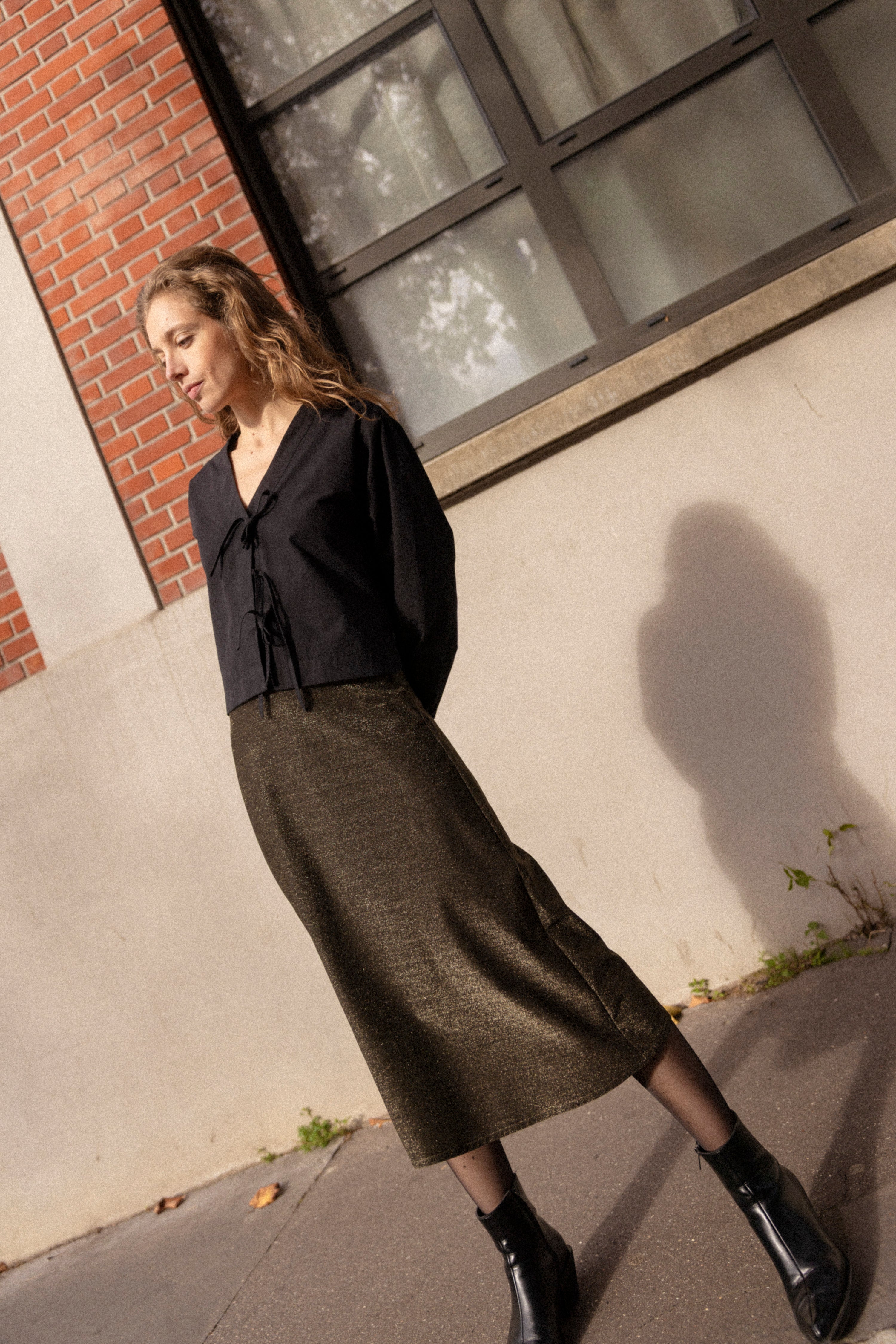 light gold jersey skirt