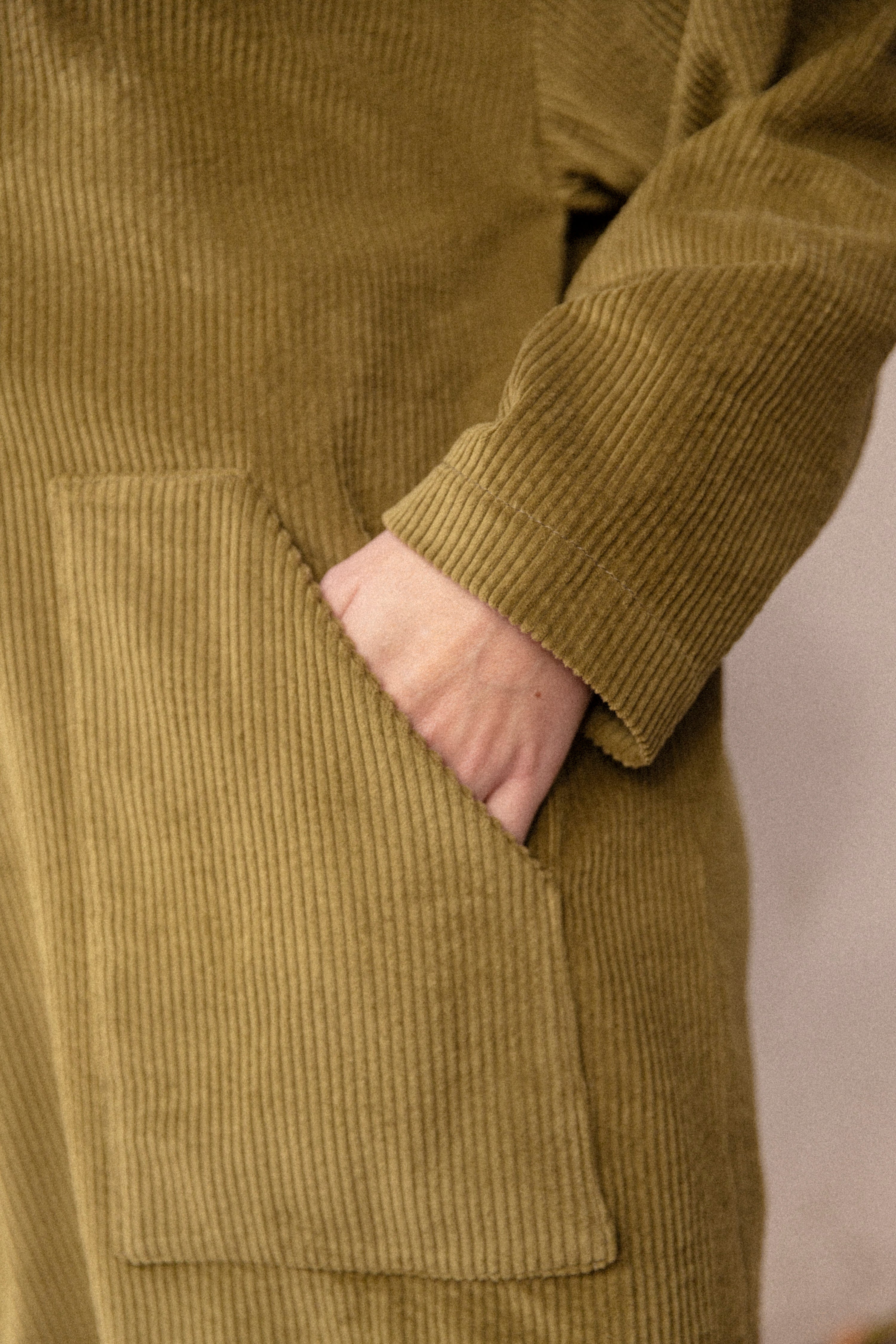 Olive velvet smock dress