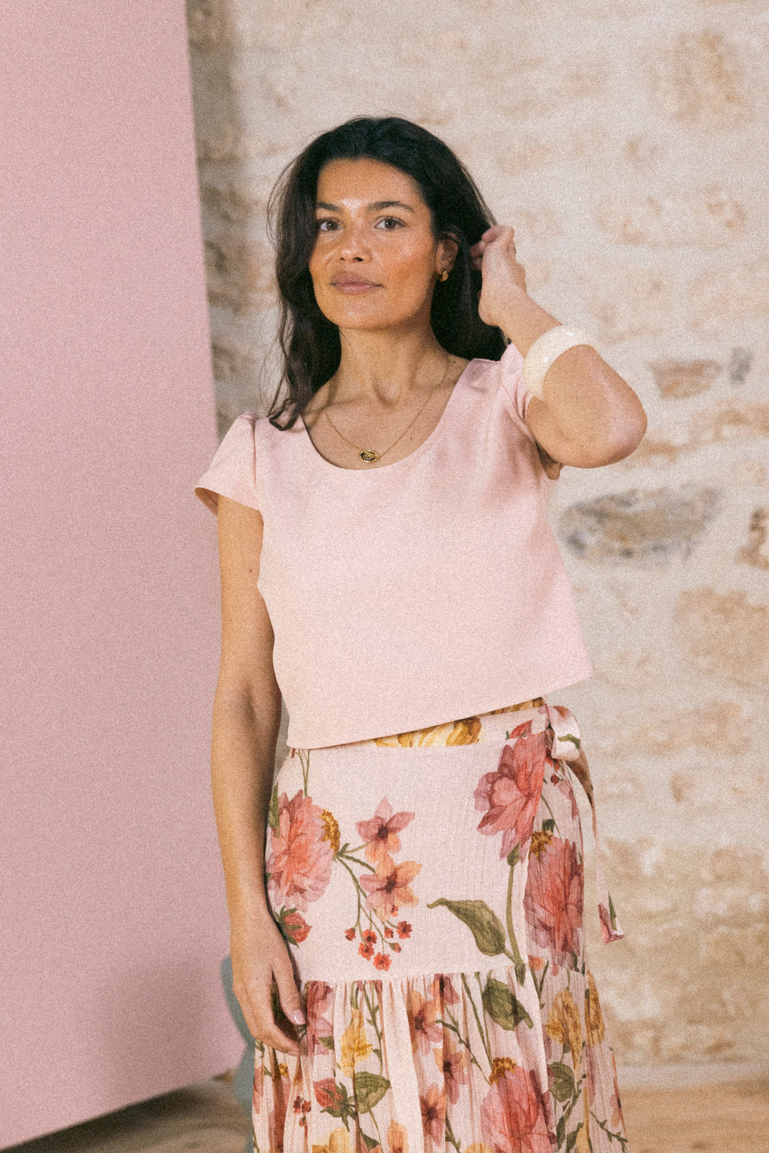 Top Romy Rose poudré