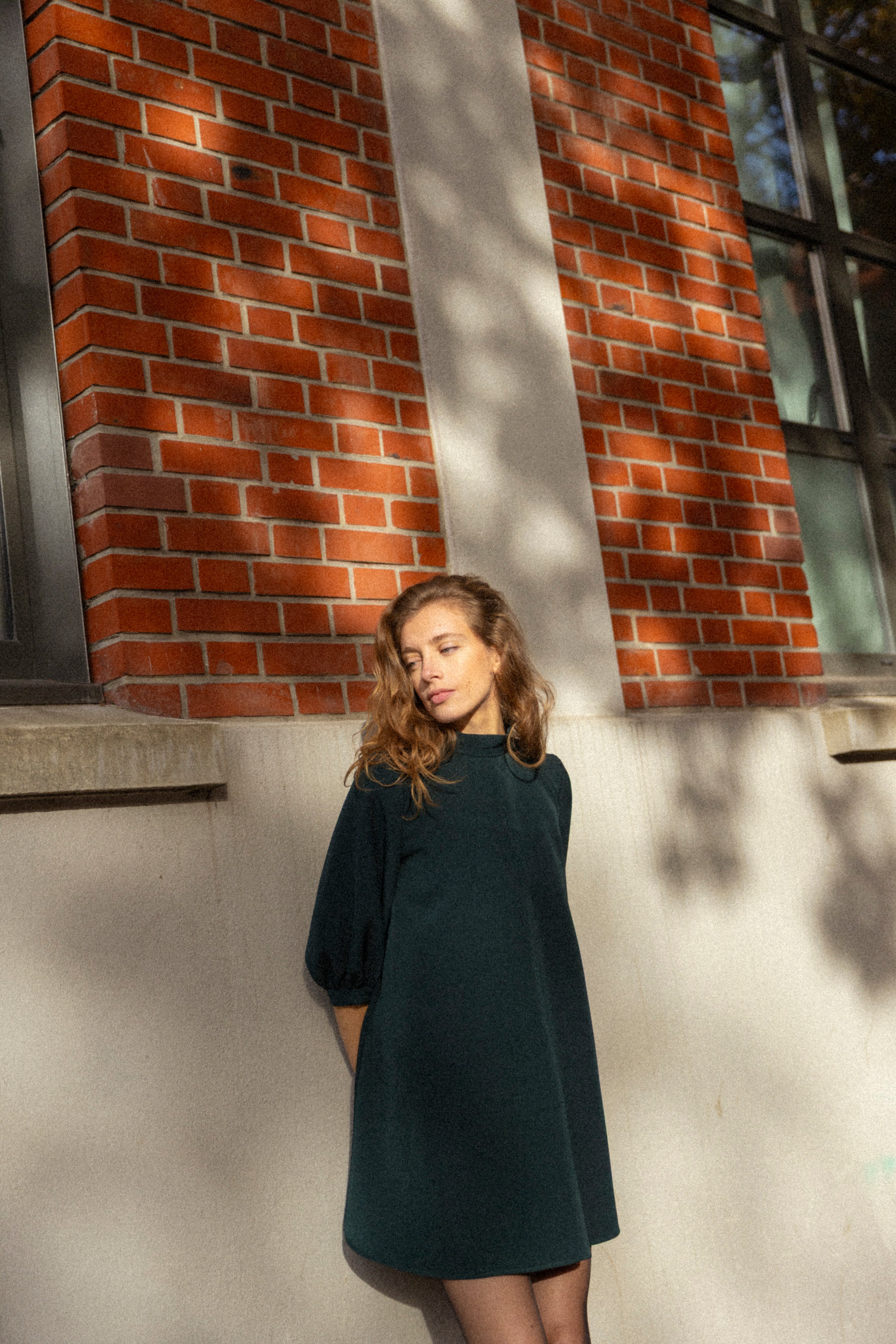 Pine green baby doll dress