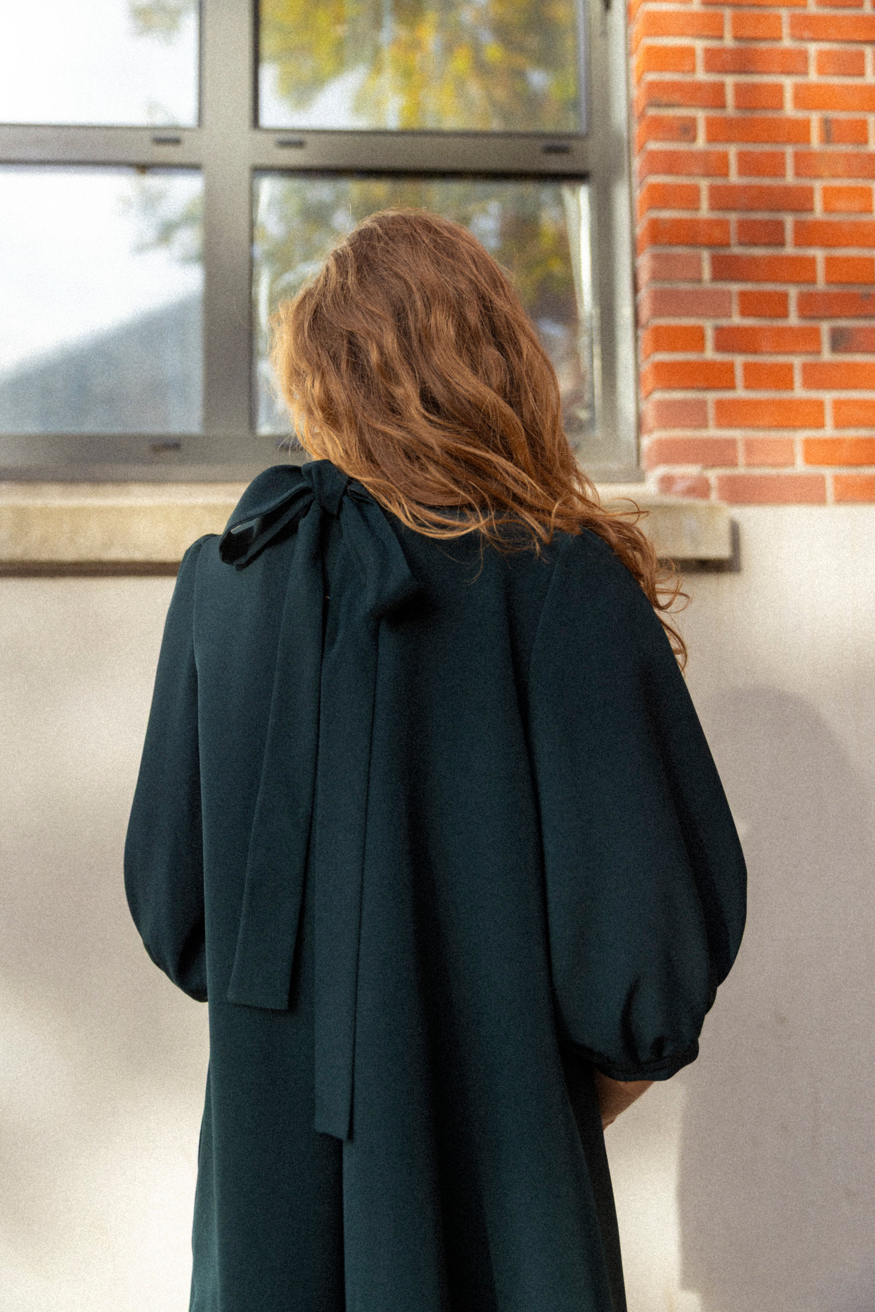 Pine green baby doll dress