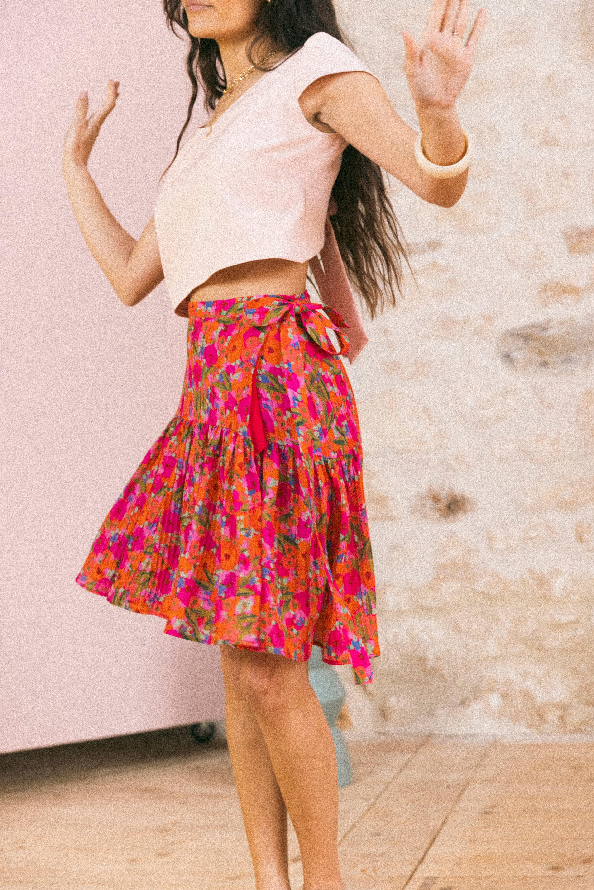 Jupe courte portefeuille Waterlily