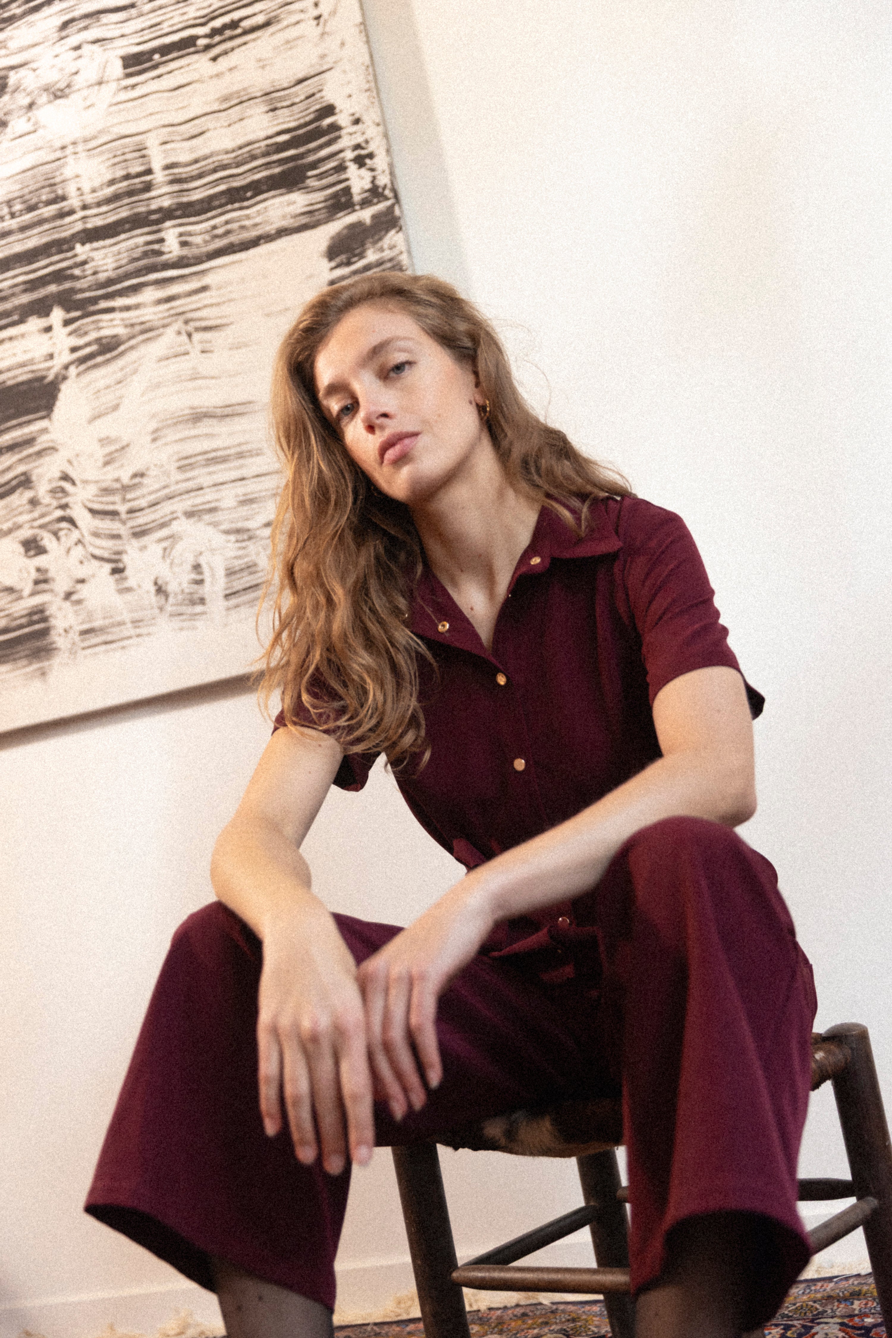 Burgundy jumpsuit