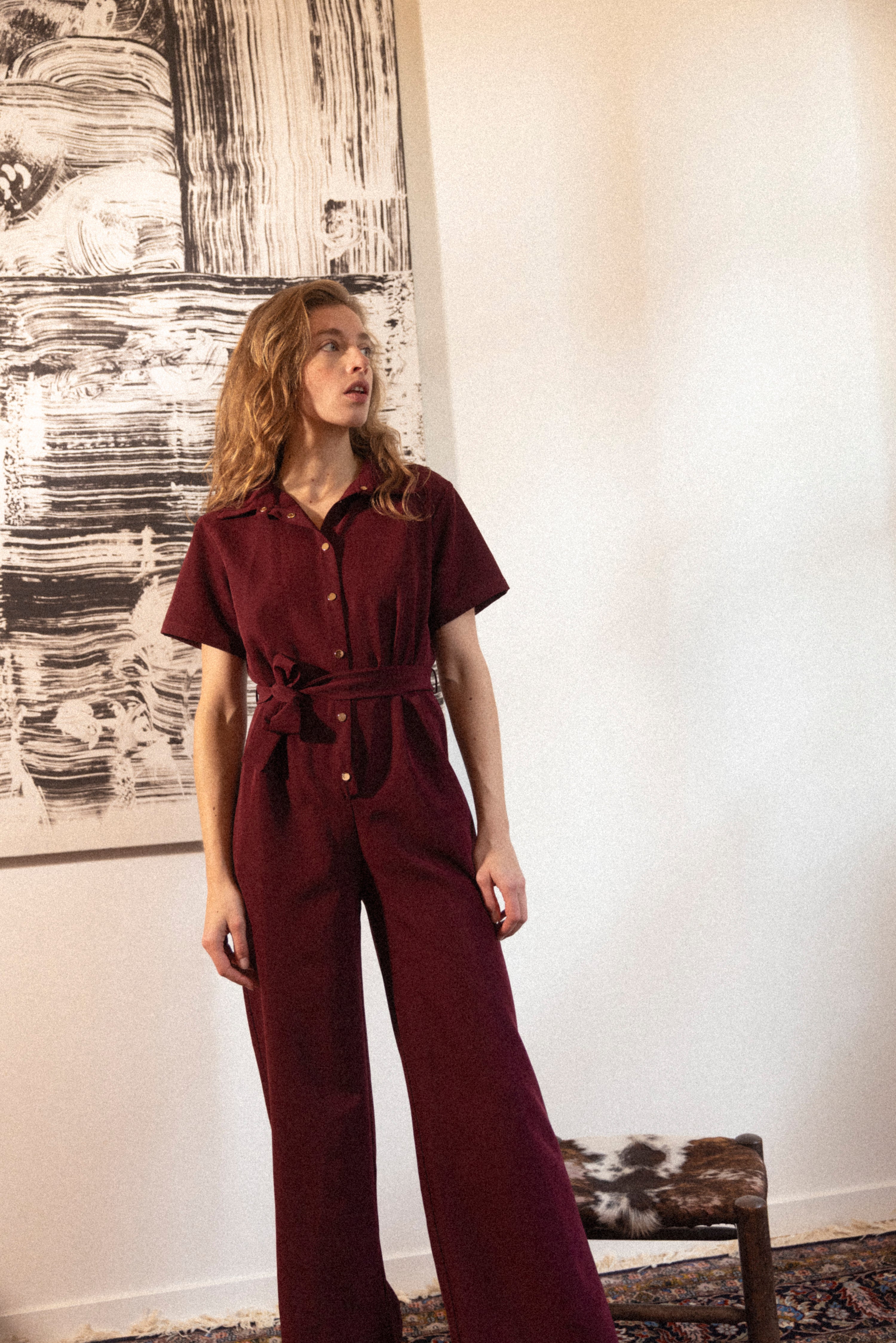 Burgundy jumpsuit