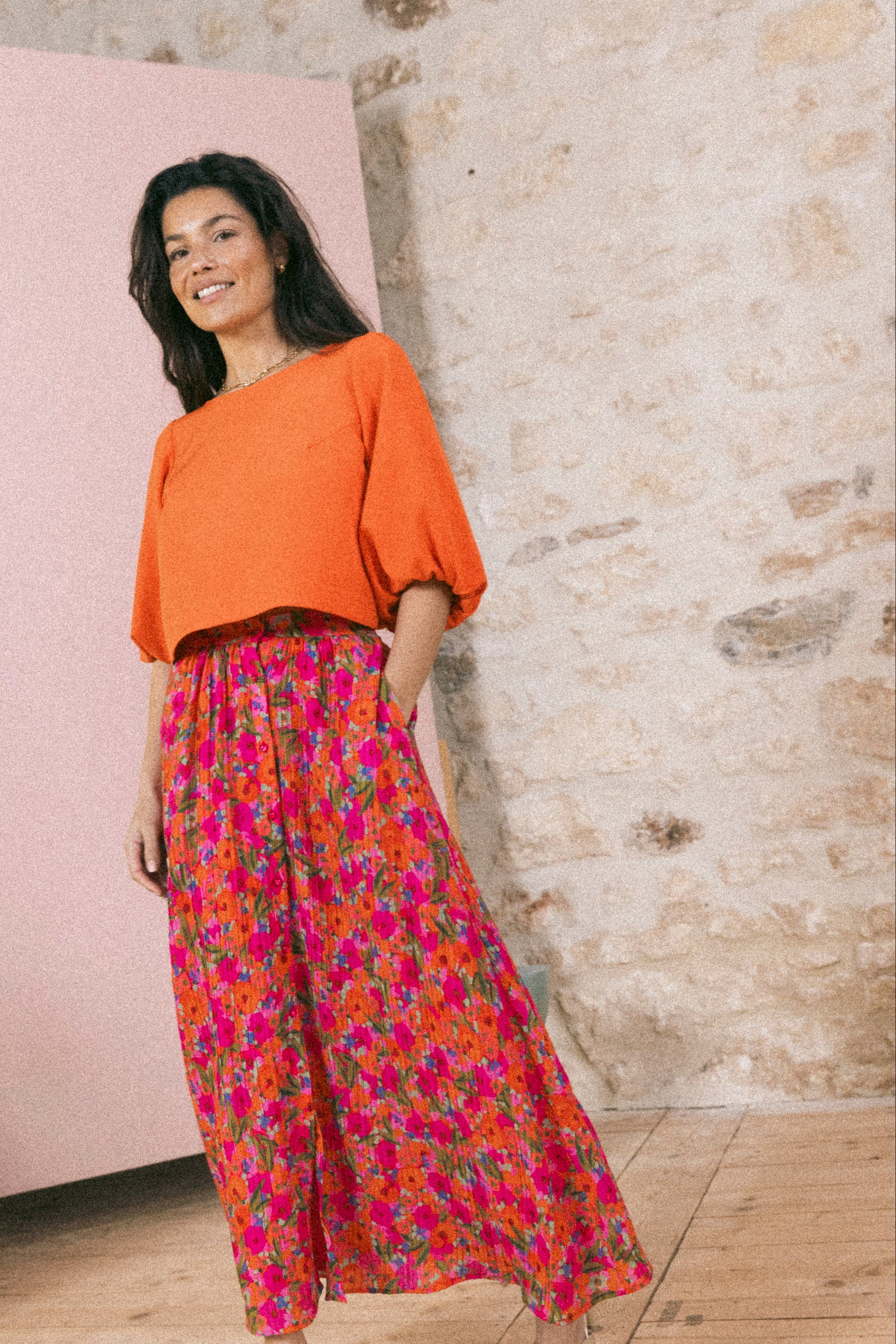 Jupe maxi boutonnée Waterlily