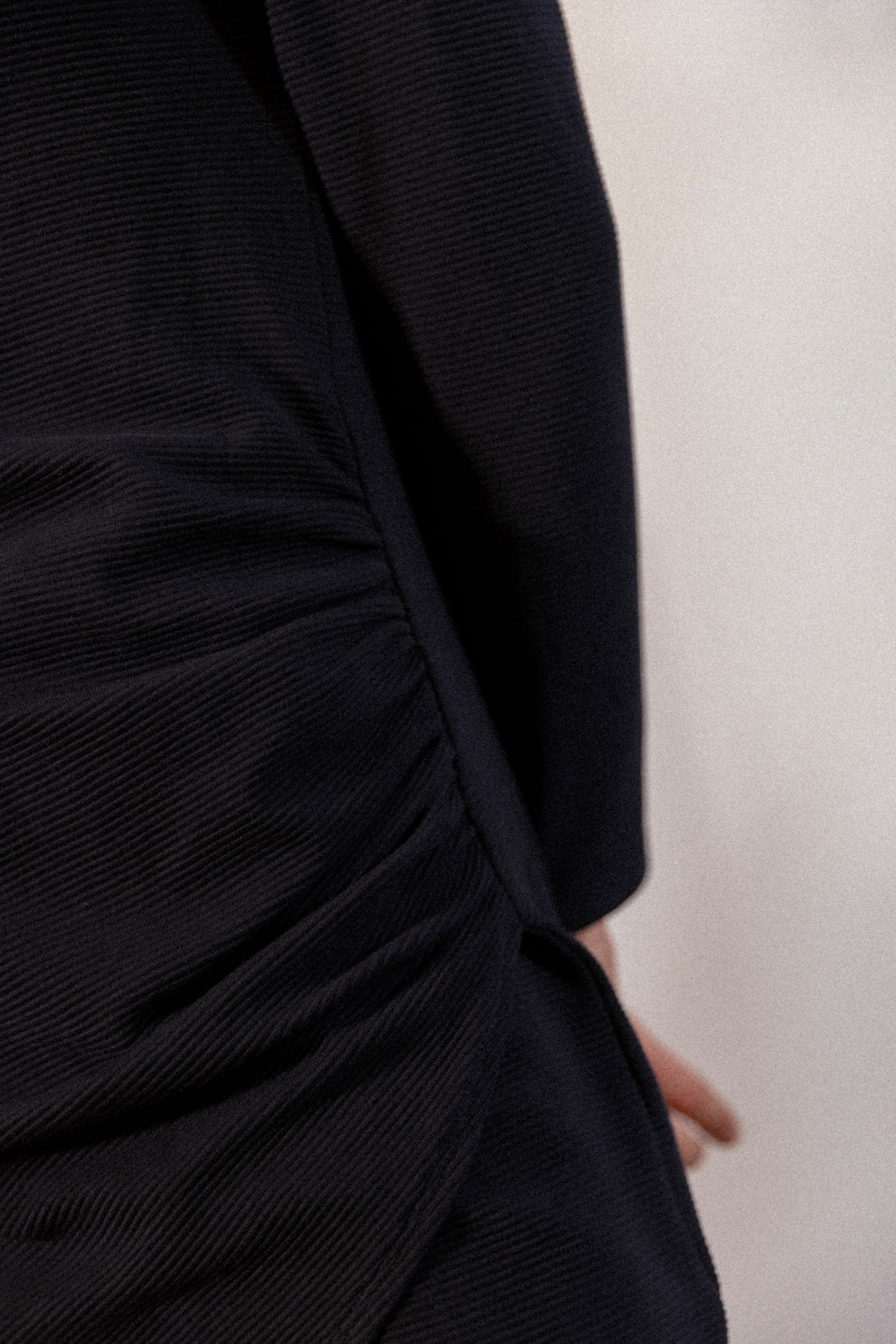 Draped dress, cashew