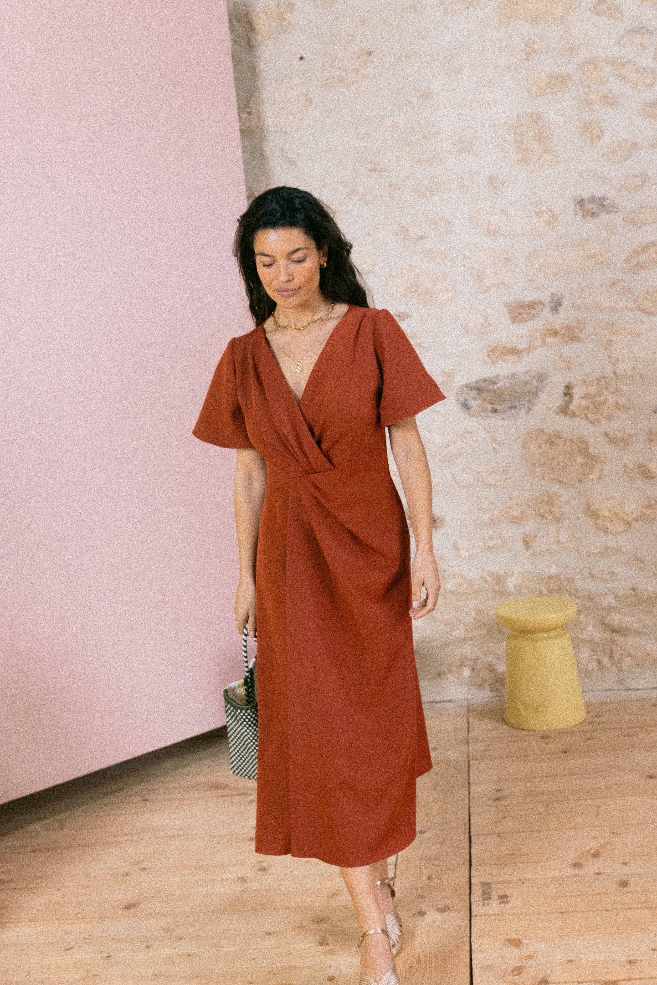 Robe drapée Jane Moka