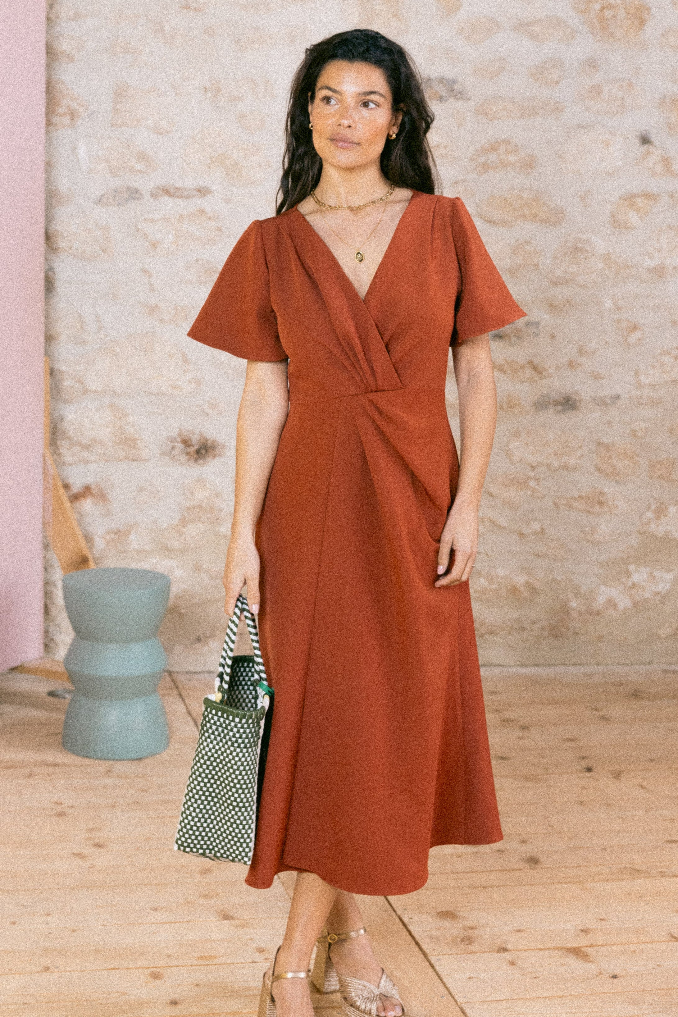 Robe drapée Jane Moka