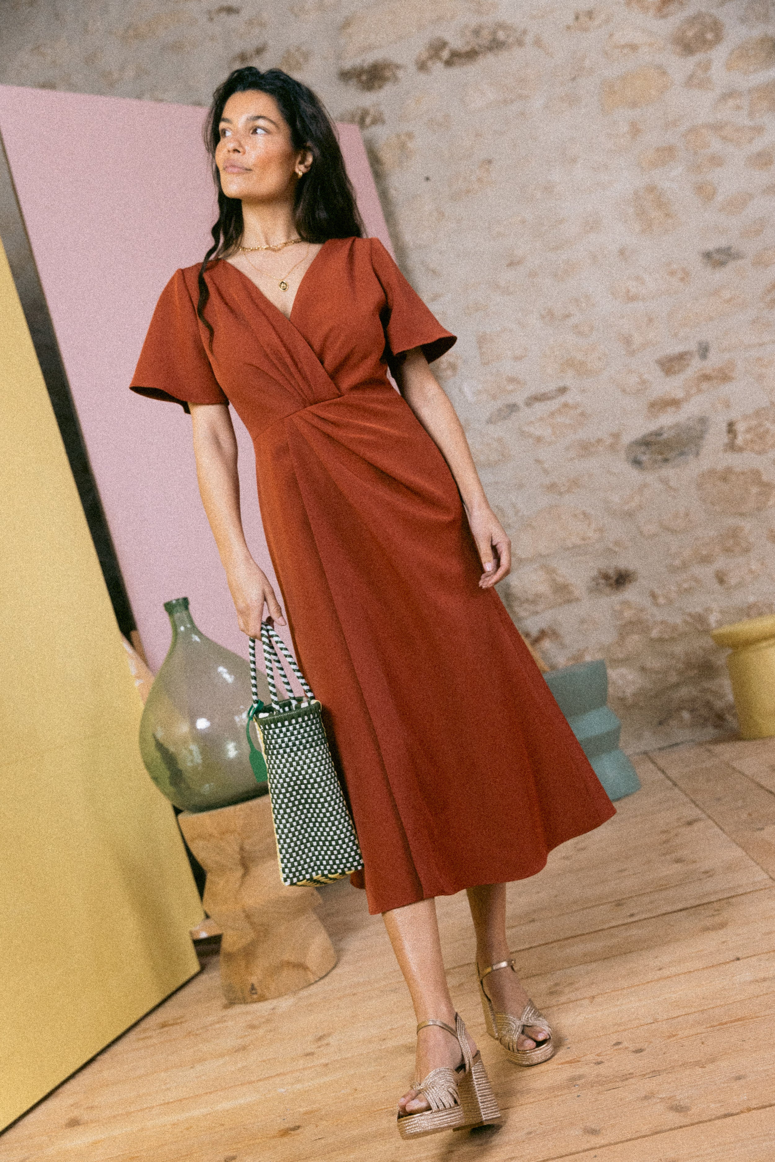 Robe drapée Jane Moka