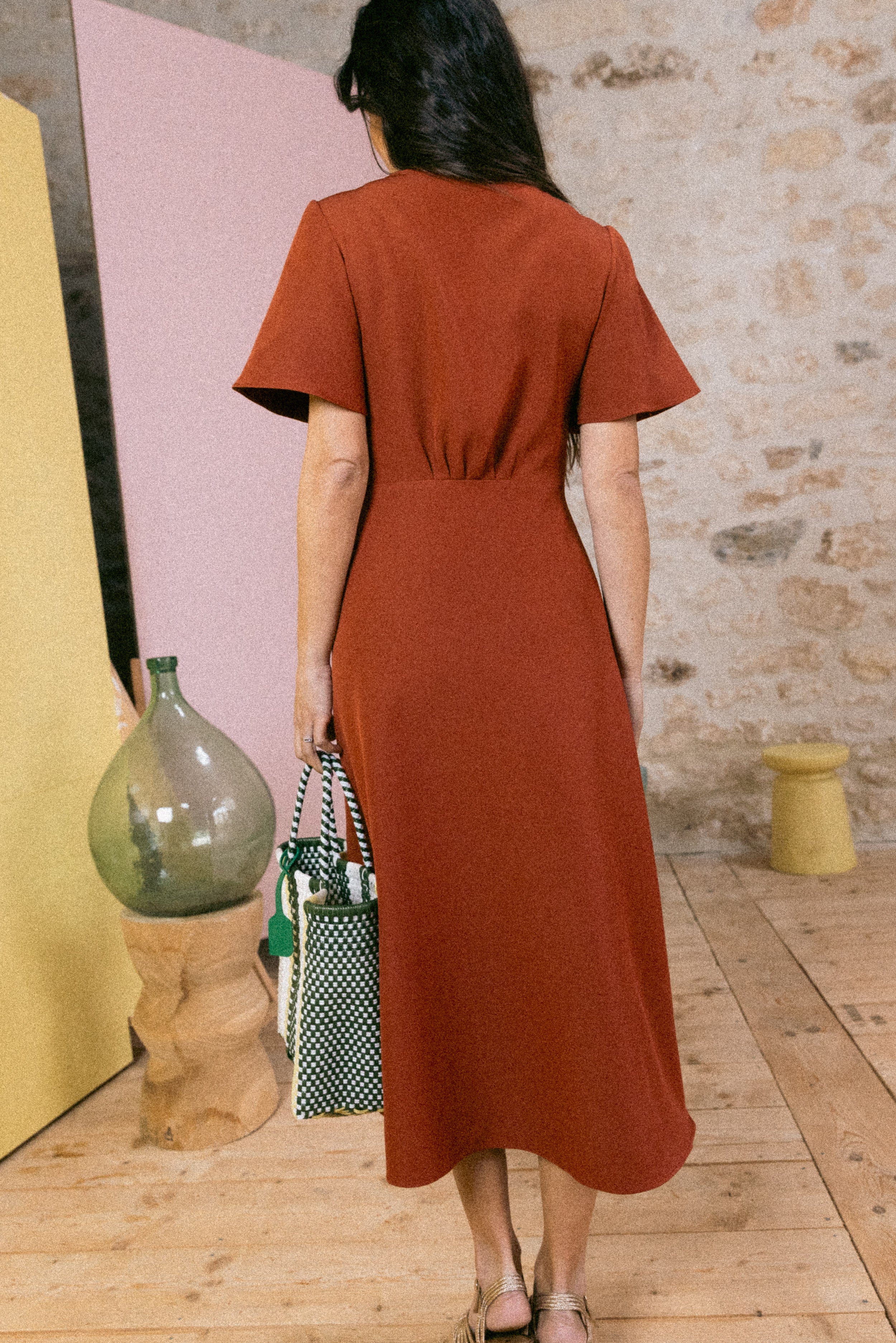 Robe drapée Jane Moka