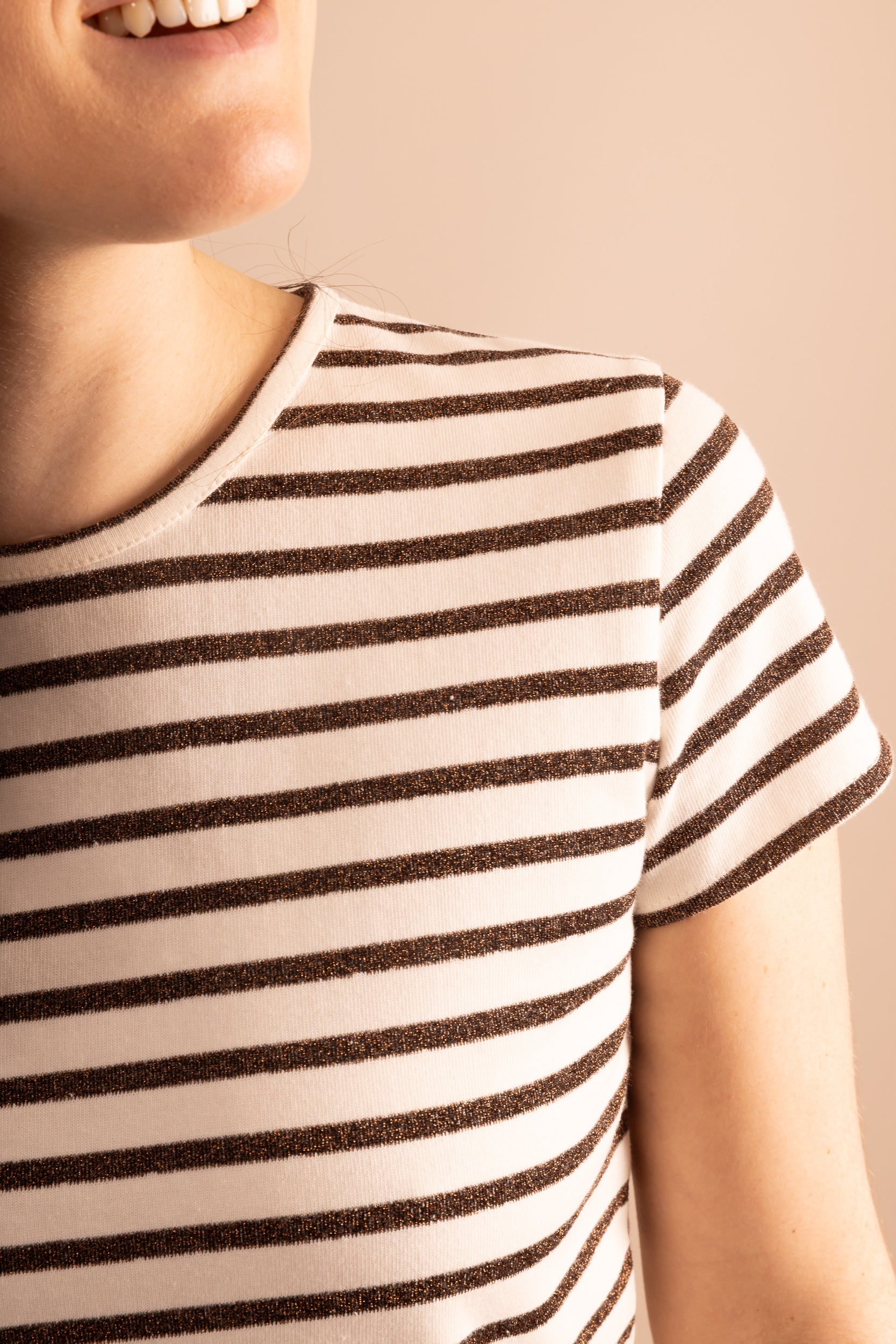 Sequined striped tee dress