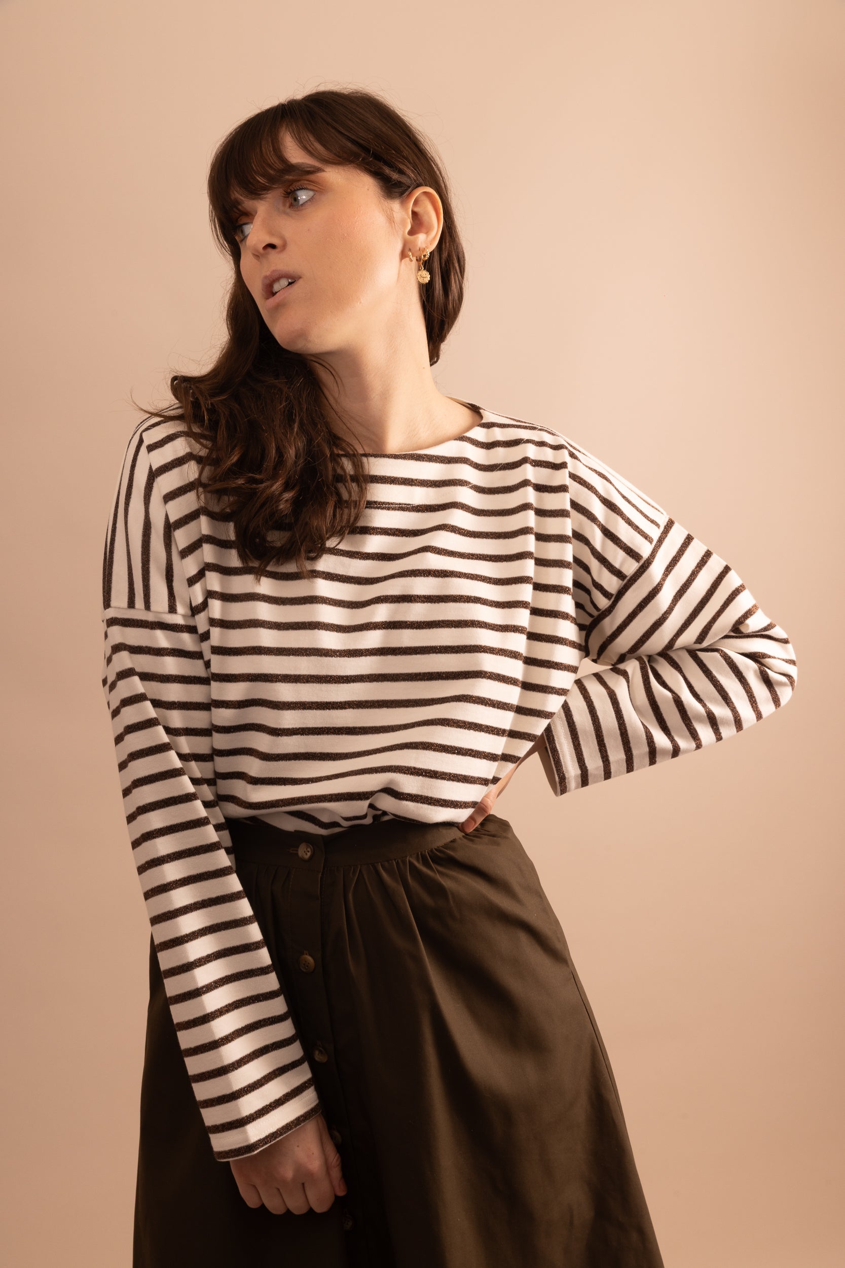 Midi boutonnée dark olive