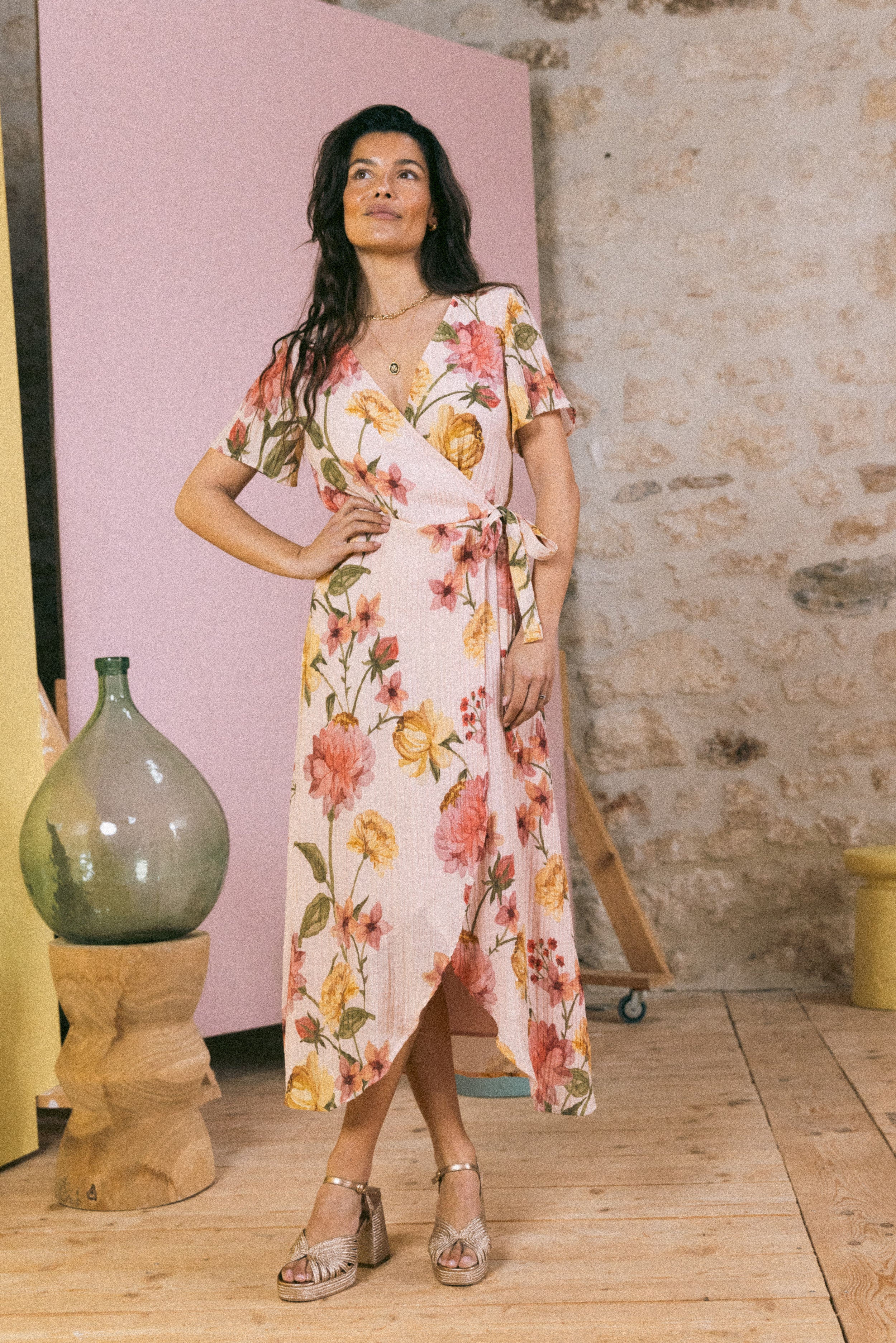 Robe portefeuille Peonies