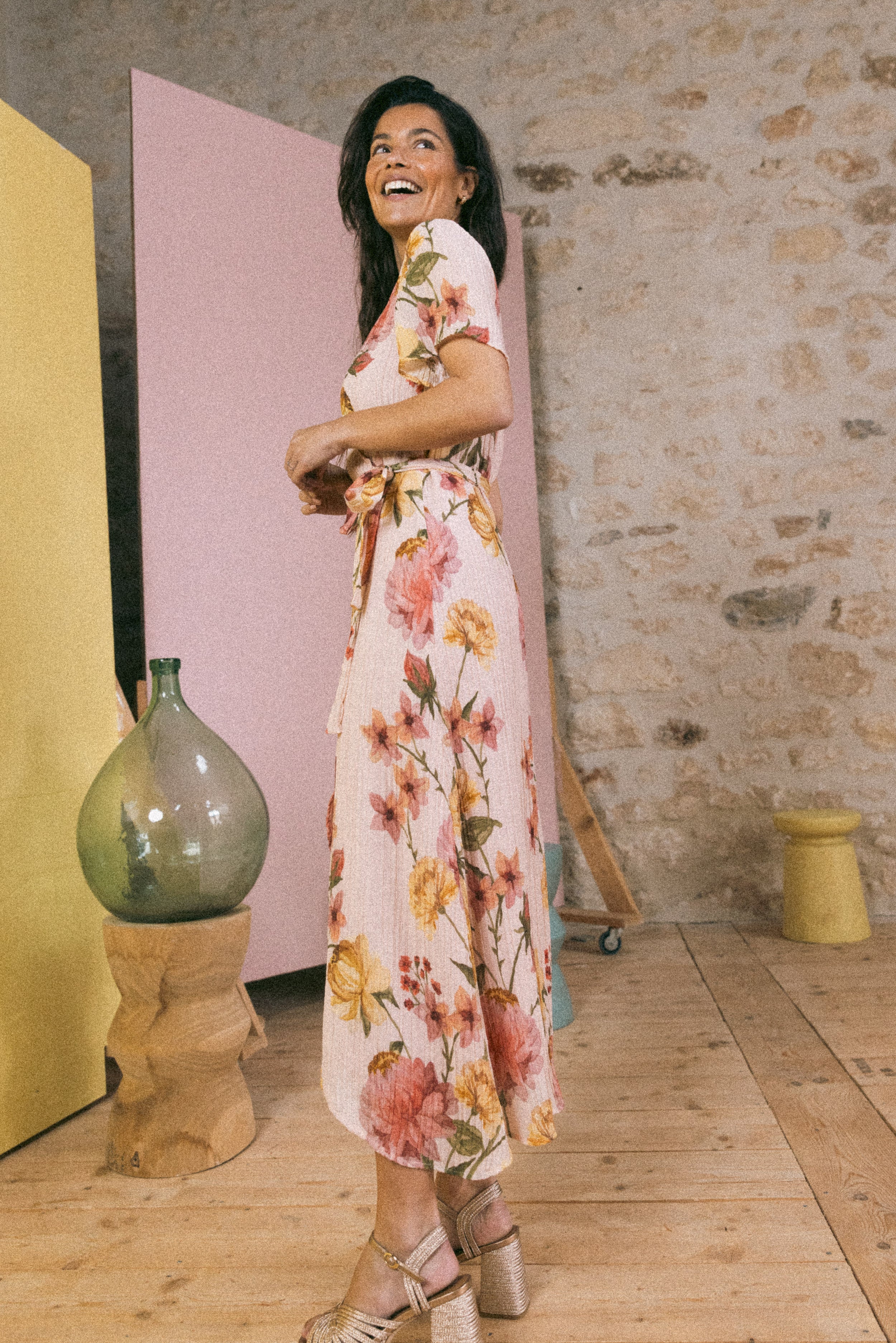 Robe portefeuille Peonies