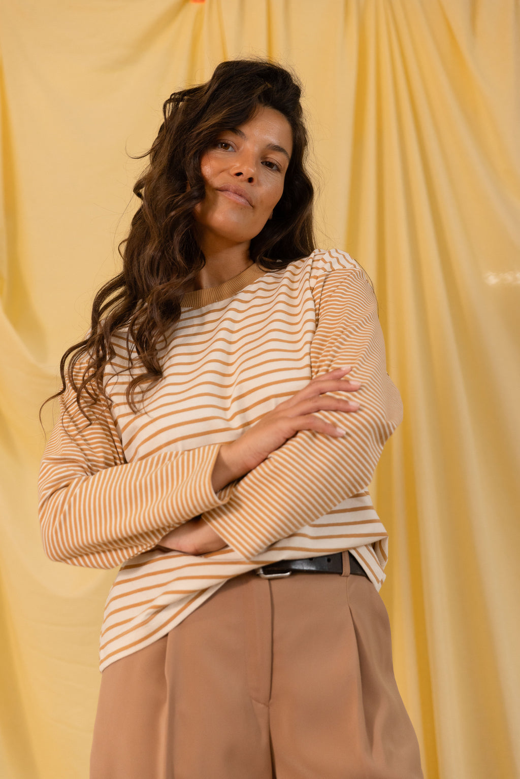 Tee Manches Longues Rayures Camel