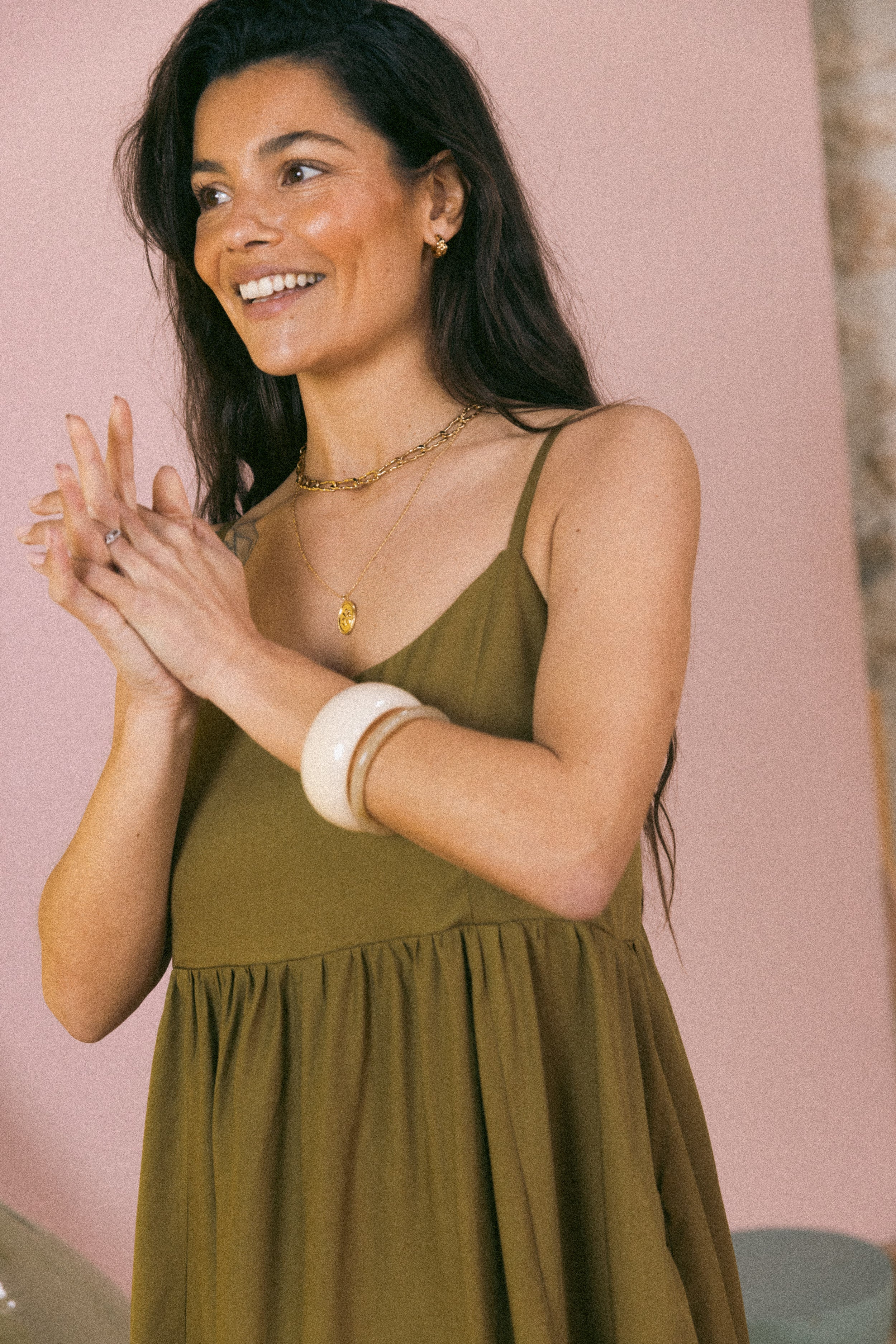 Robe bretelles Ava Olive