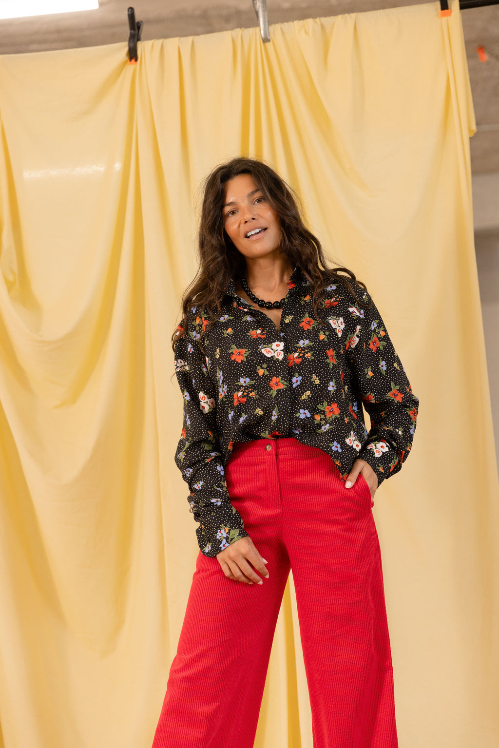 Pantalon ample Coquelicot