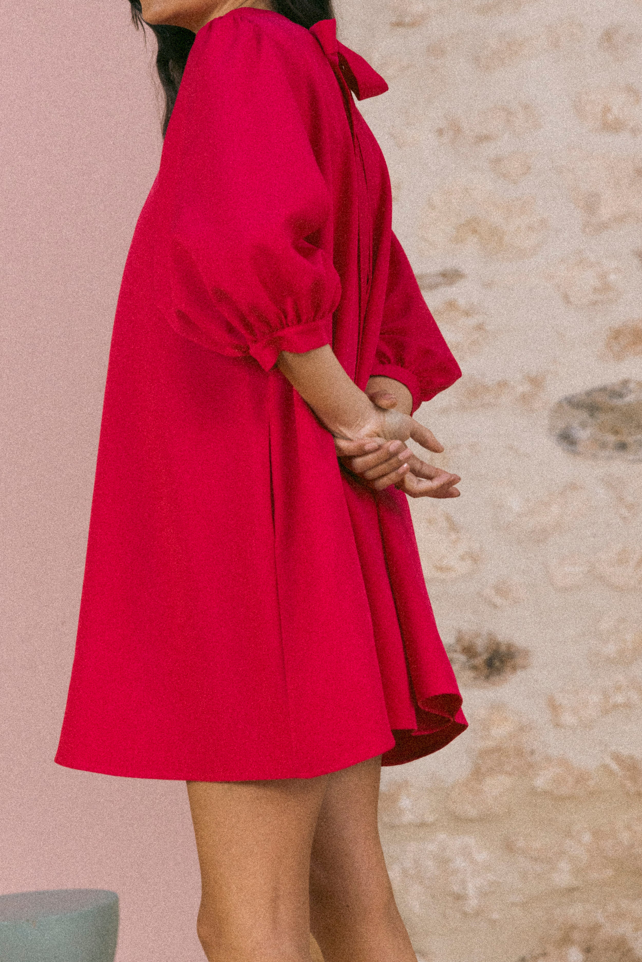 Robe babydoll invitée framboise