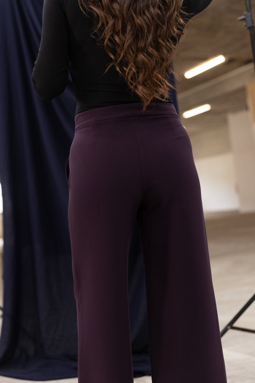 Pantalon ample Aubergine