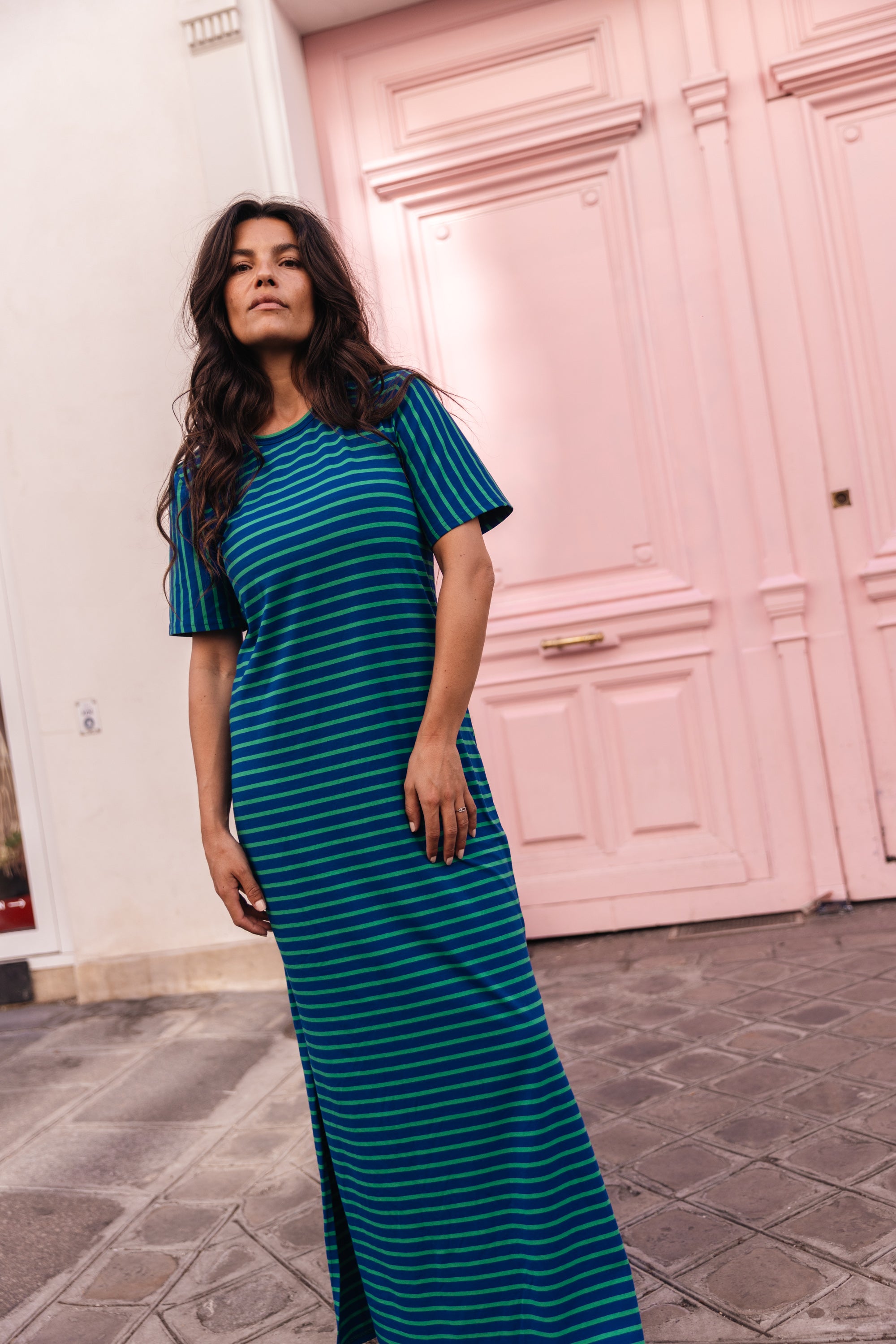bonnie maxi dress Bonnie Cut-Out Detail Maxi Dress in Blue, breezy vacation dress, flirty waist Cut-Out detail, chic summer gown, women's dress, SOERA