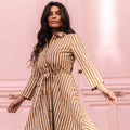 Robe chemise cintrée toffee