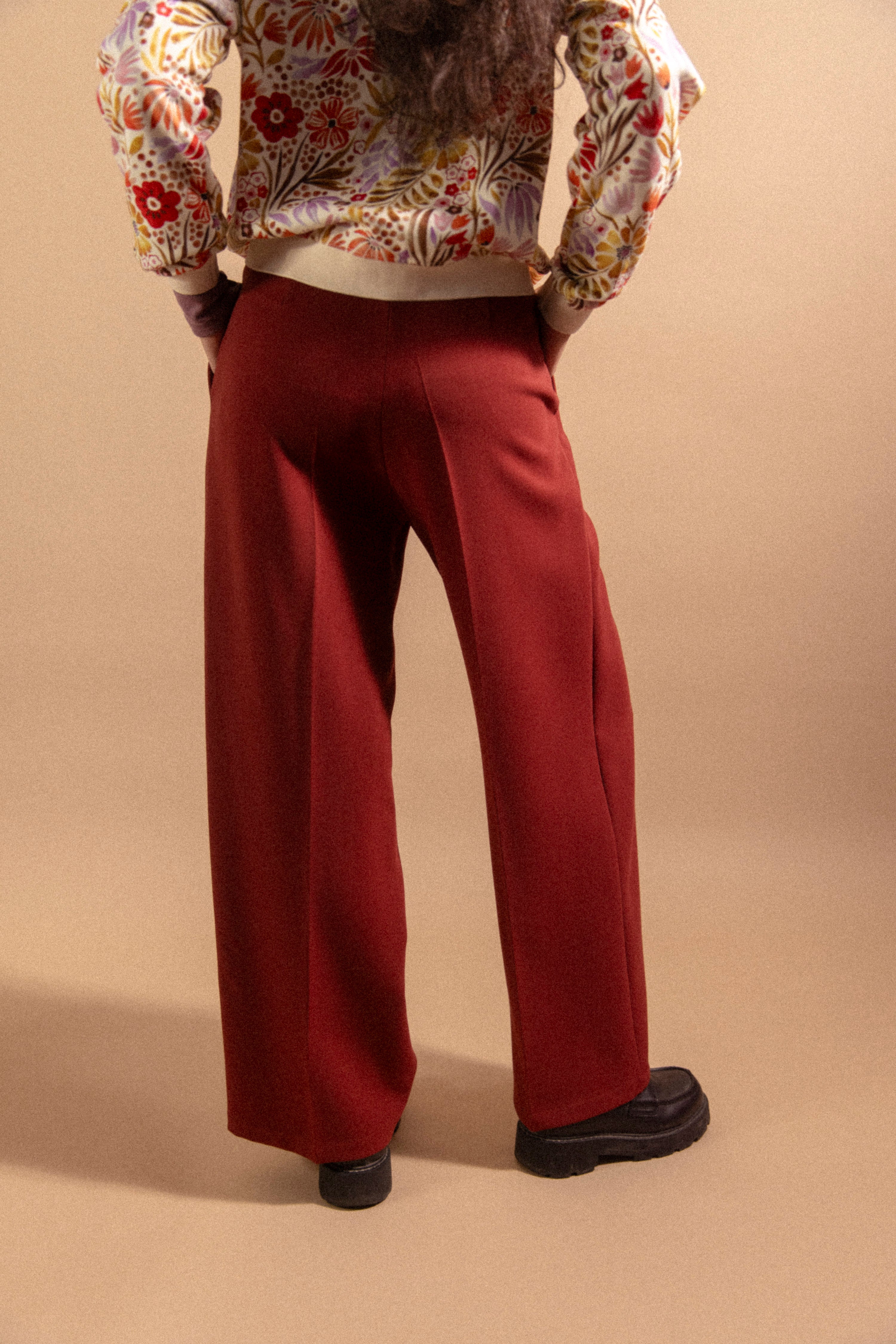 Pantalon à pinces Brique