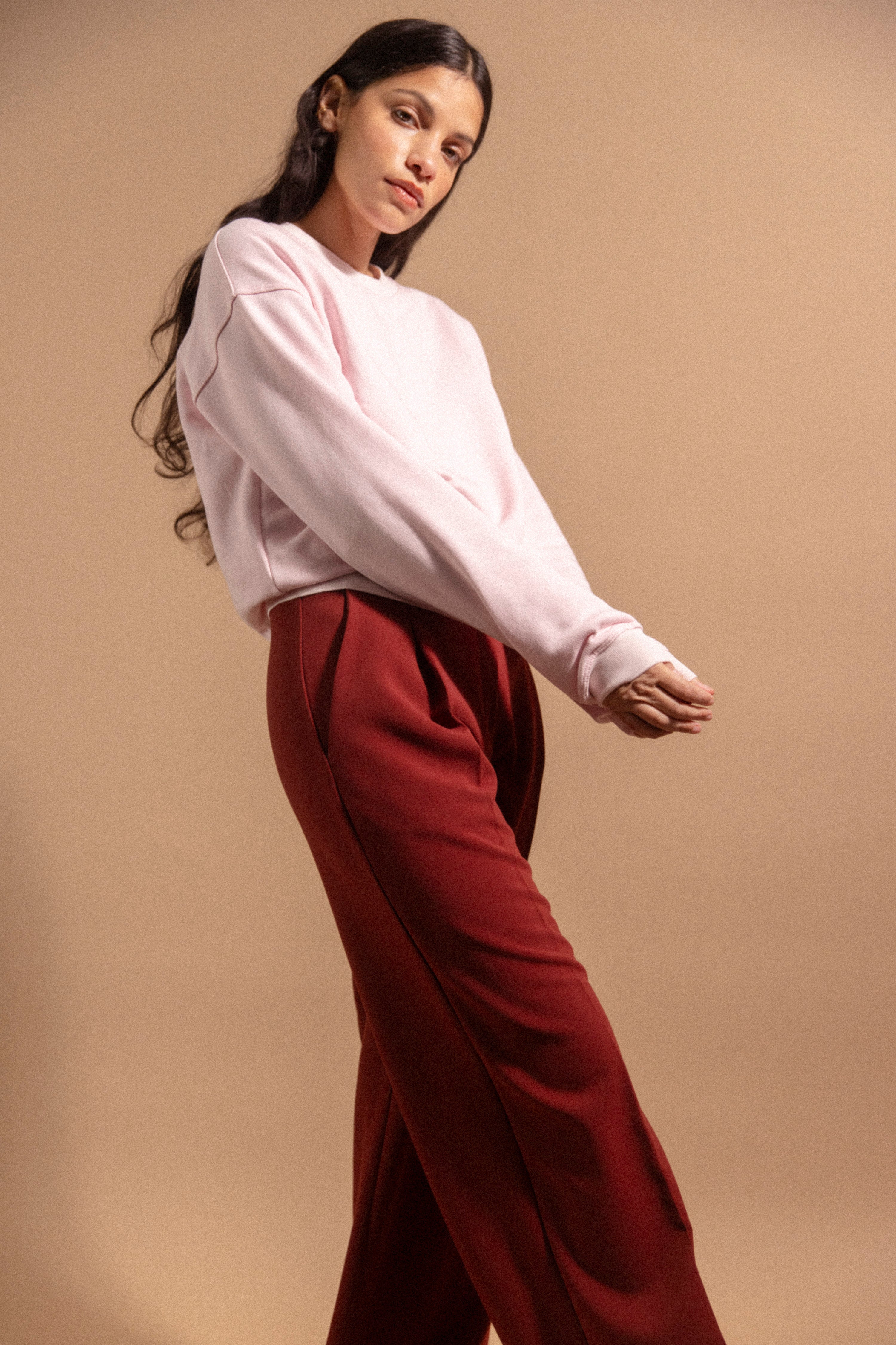 Pantalon à pinces Brique