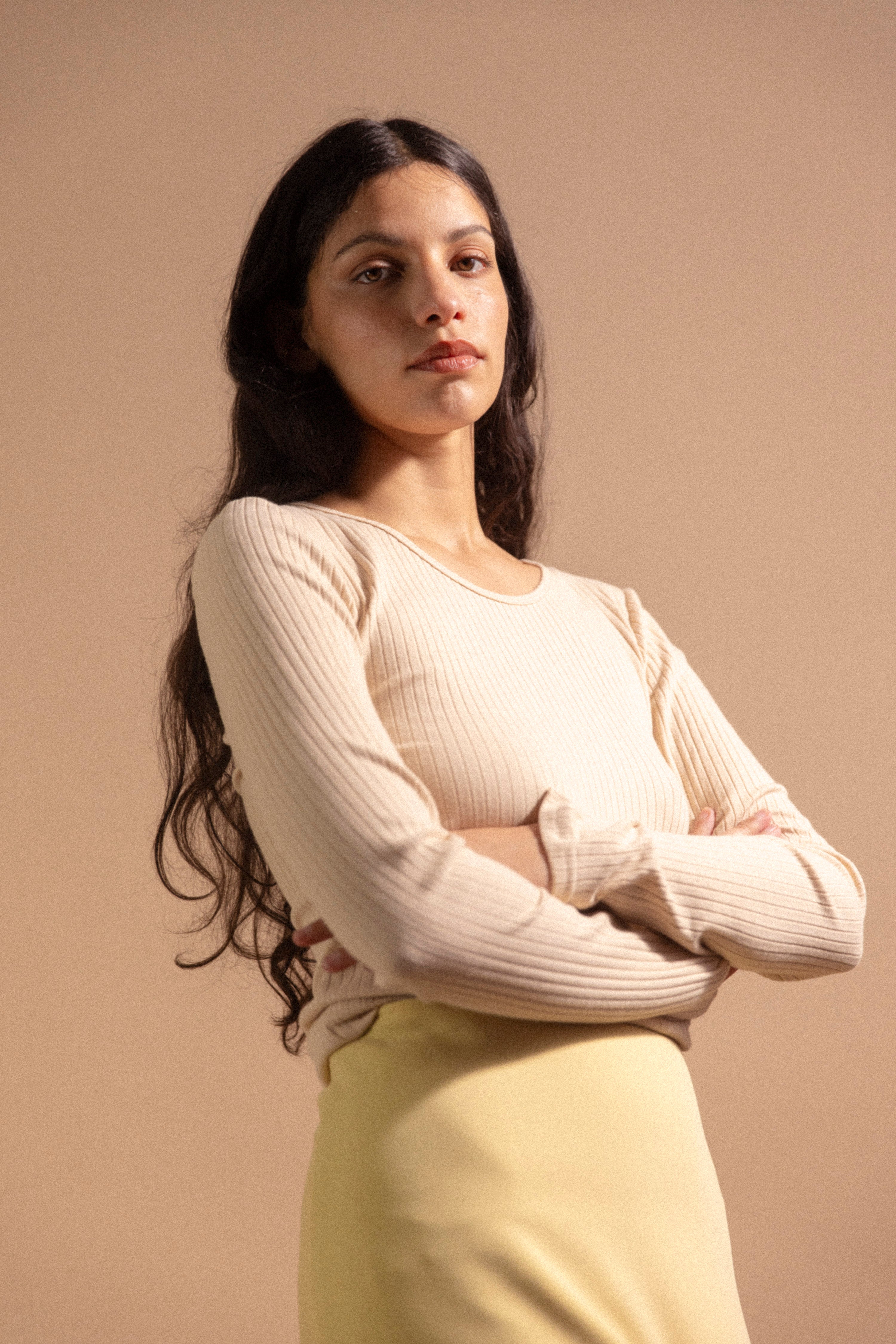 Sous pull col rond beige