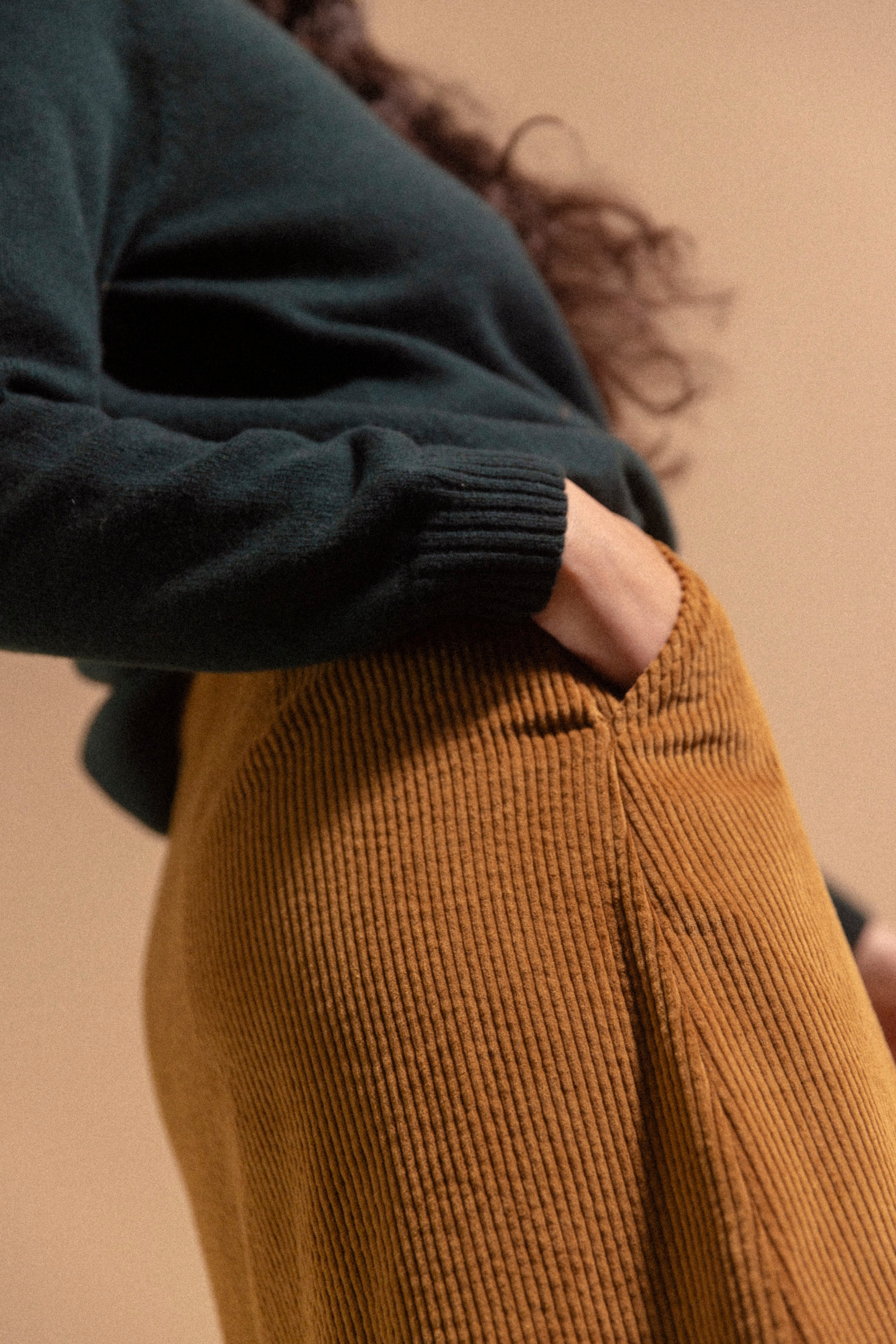 Jupe droite midi slick Havane