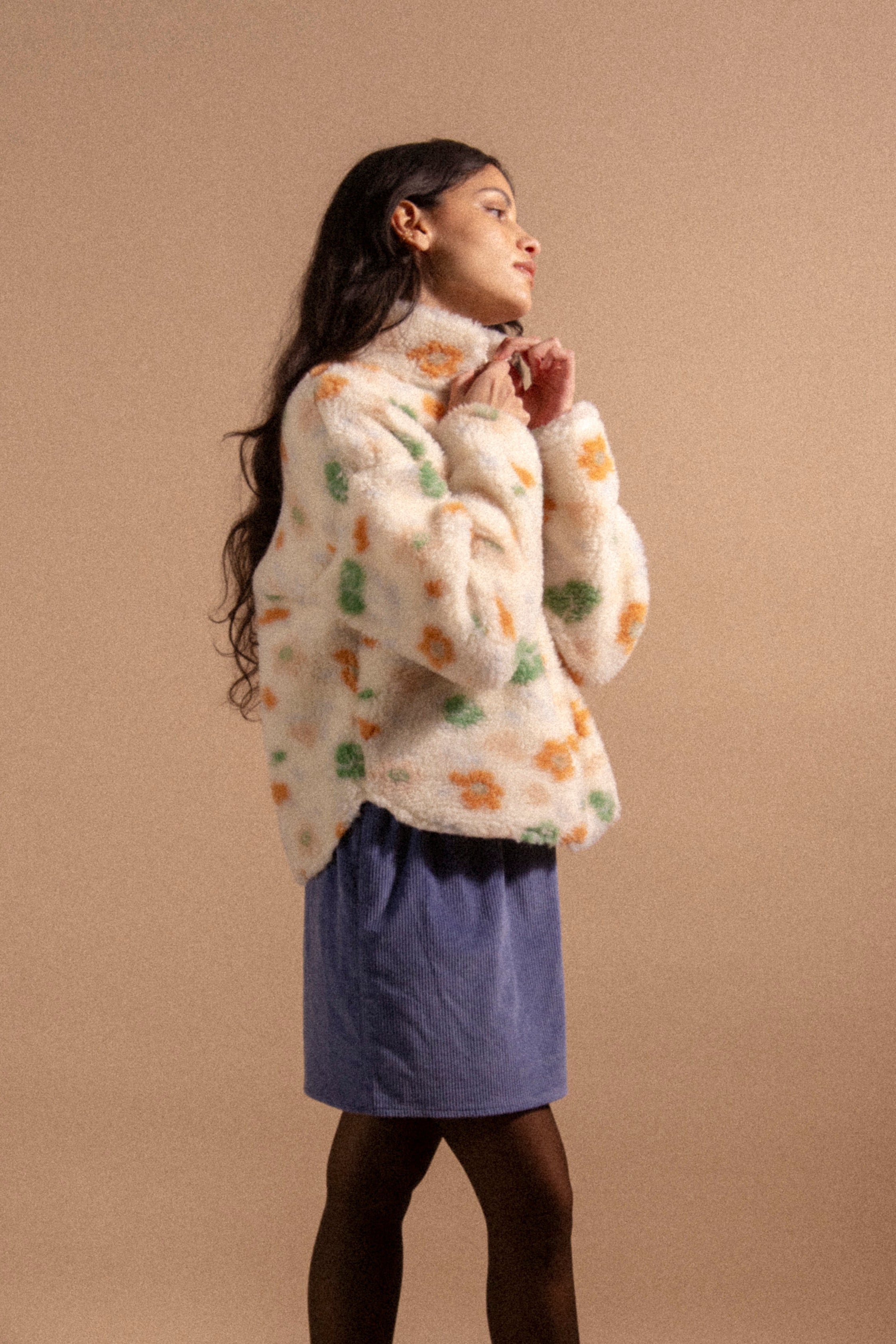 Petite à poches velours ardoise