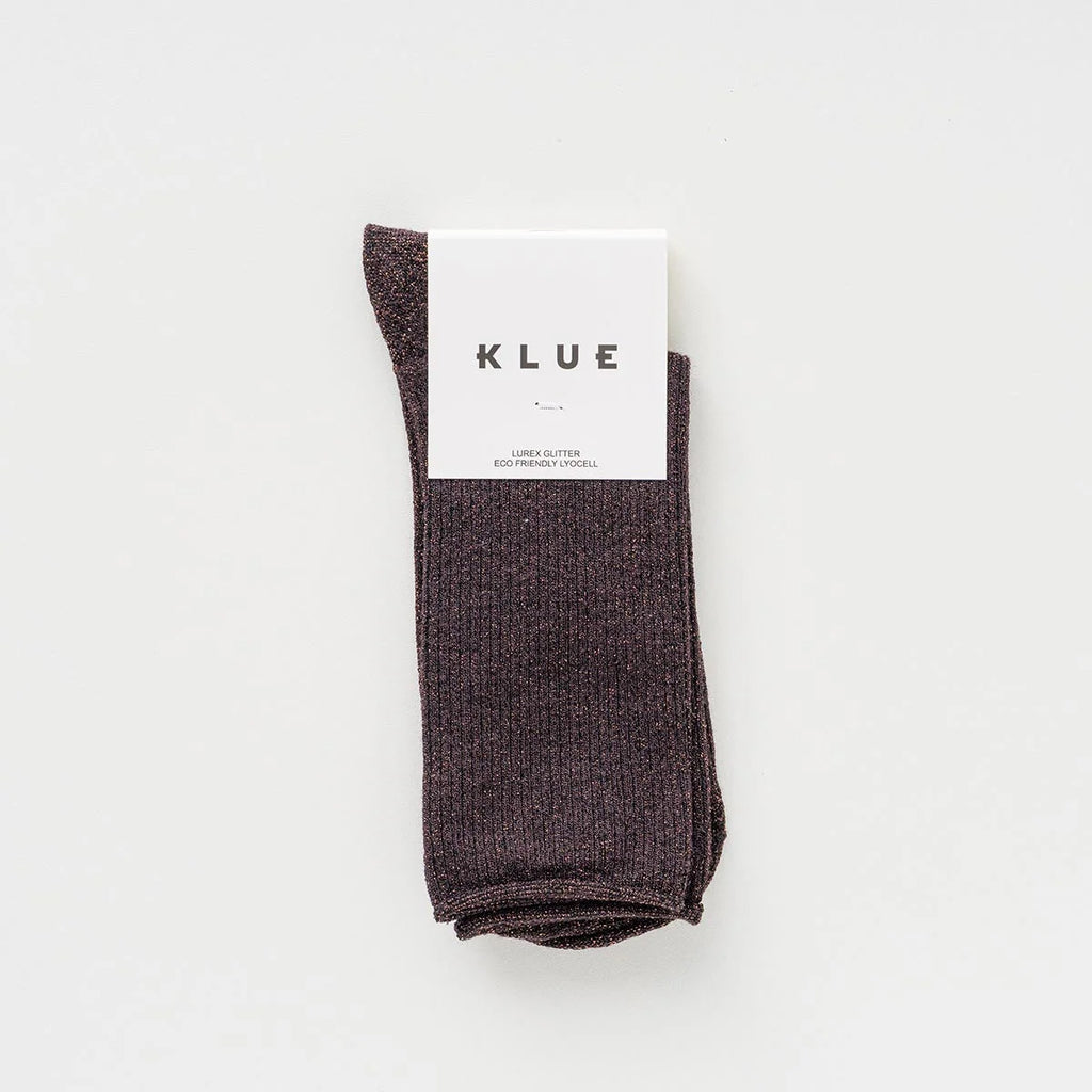 Chaussettes en Lurex à paillettes | Chocolat marron foncé