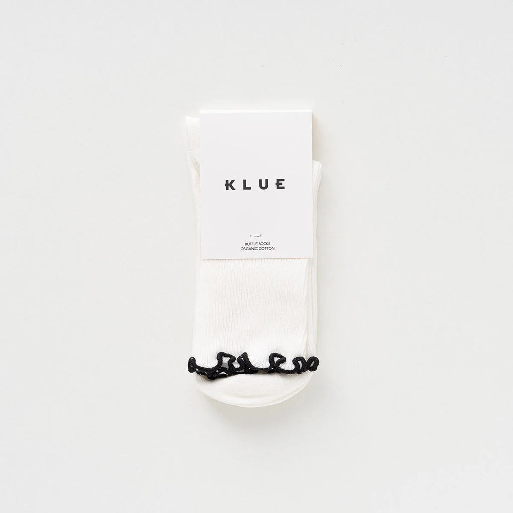 Chaussettes en coton biologique à volants | Noires