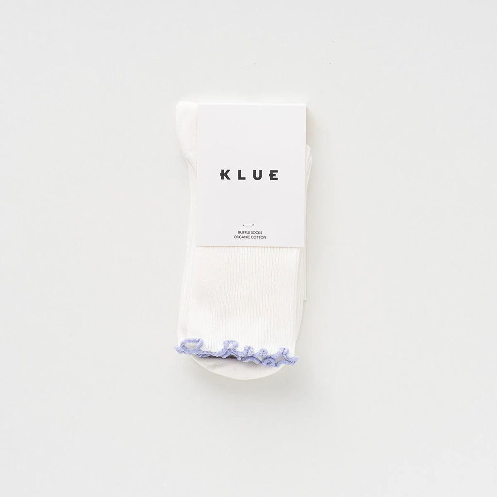 Chaussettes en coton biologique à volants | Lilas