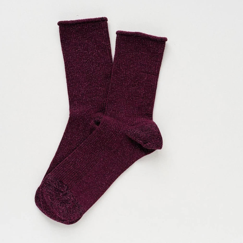 Chaussettes en Lurex à paillettes | Bordeaux