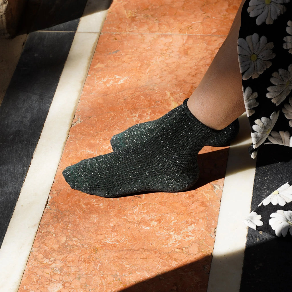 Chaussettes en Lurex à paillettes | Vertes