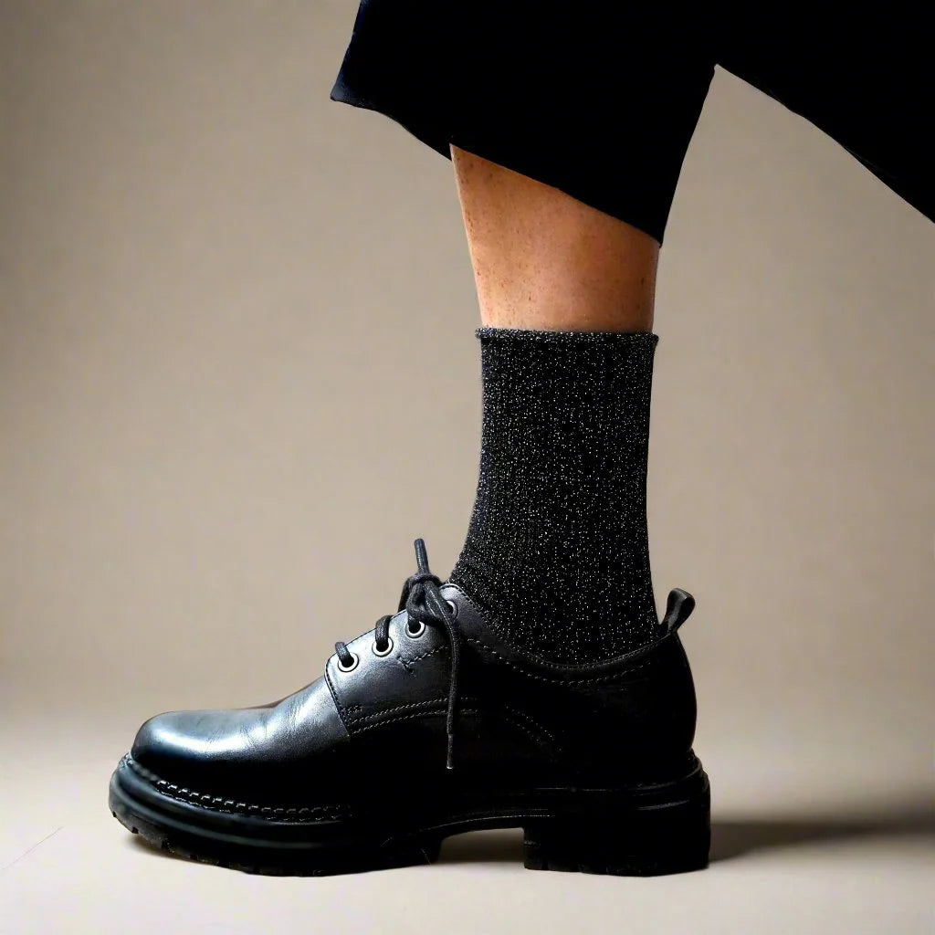 Chaussettes en Lurex à paillettes | Noires