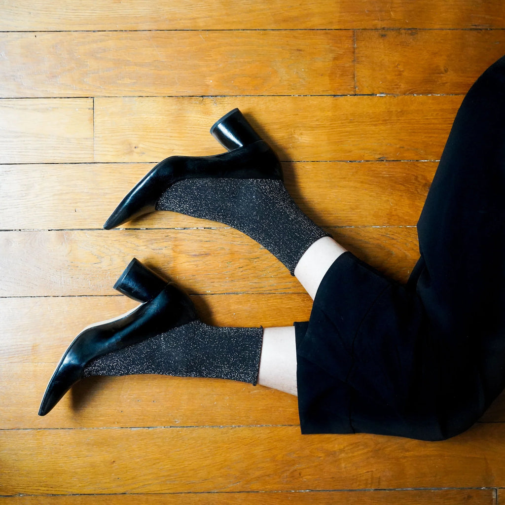 Chaussettes en Lurex à paillettes | Noires