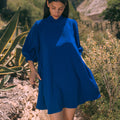 Robe babydoll bleu royal