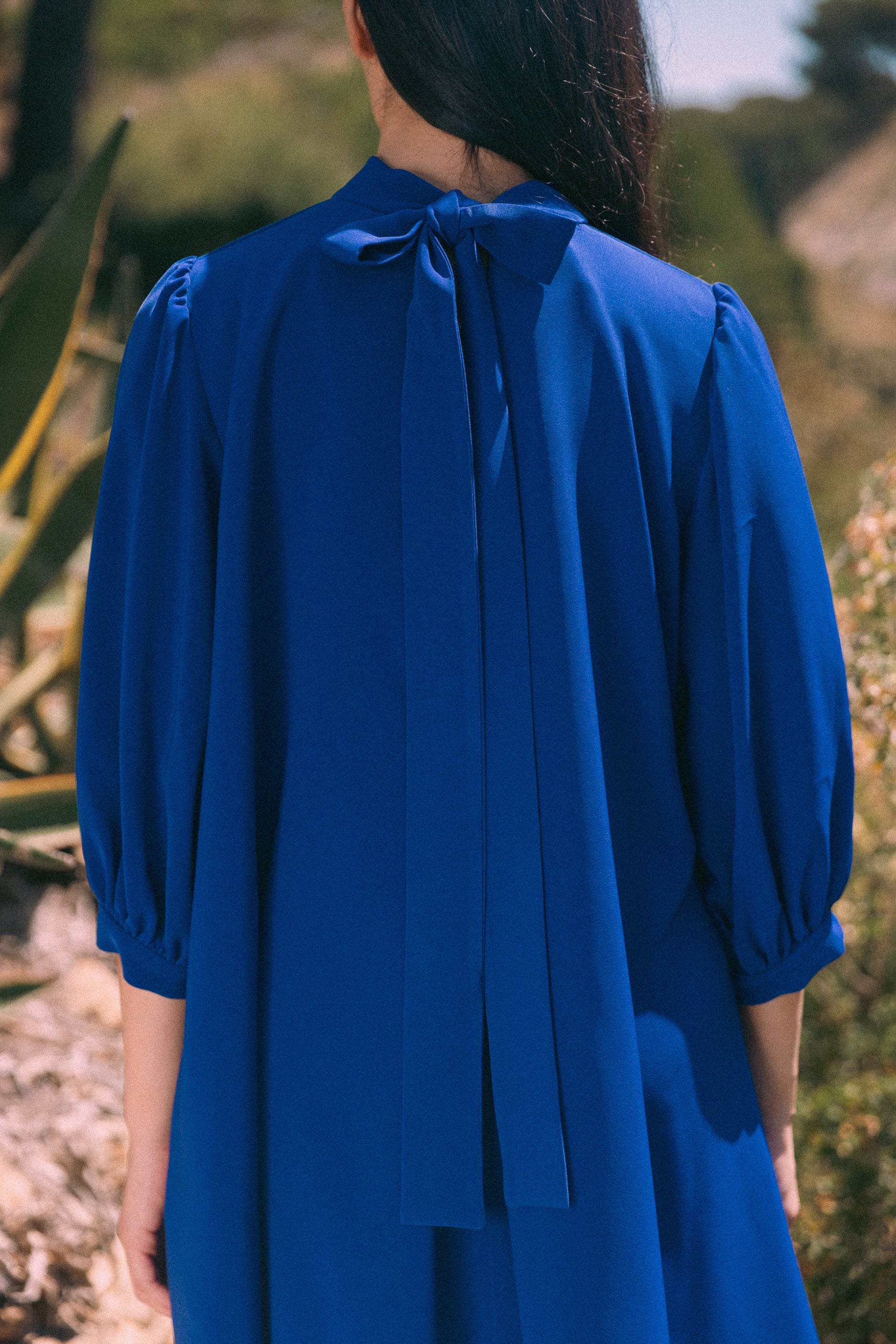Robe babydoll bleu royal