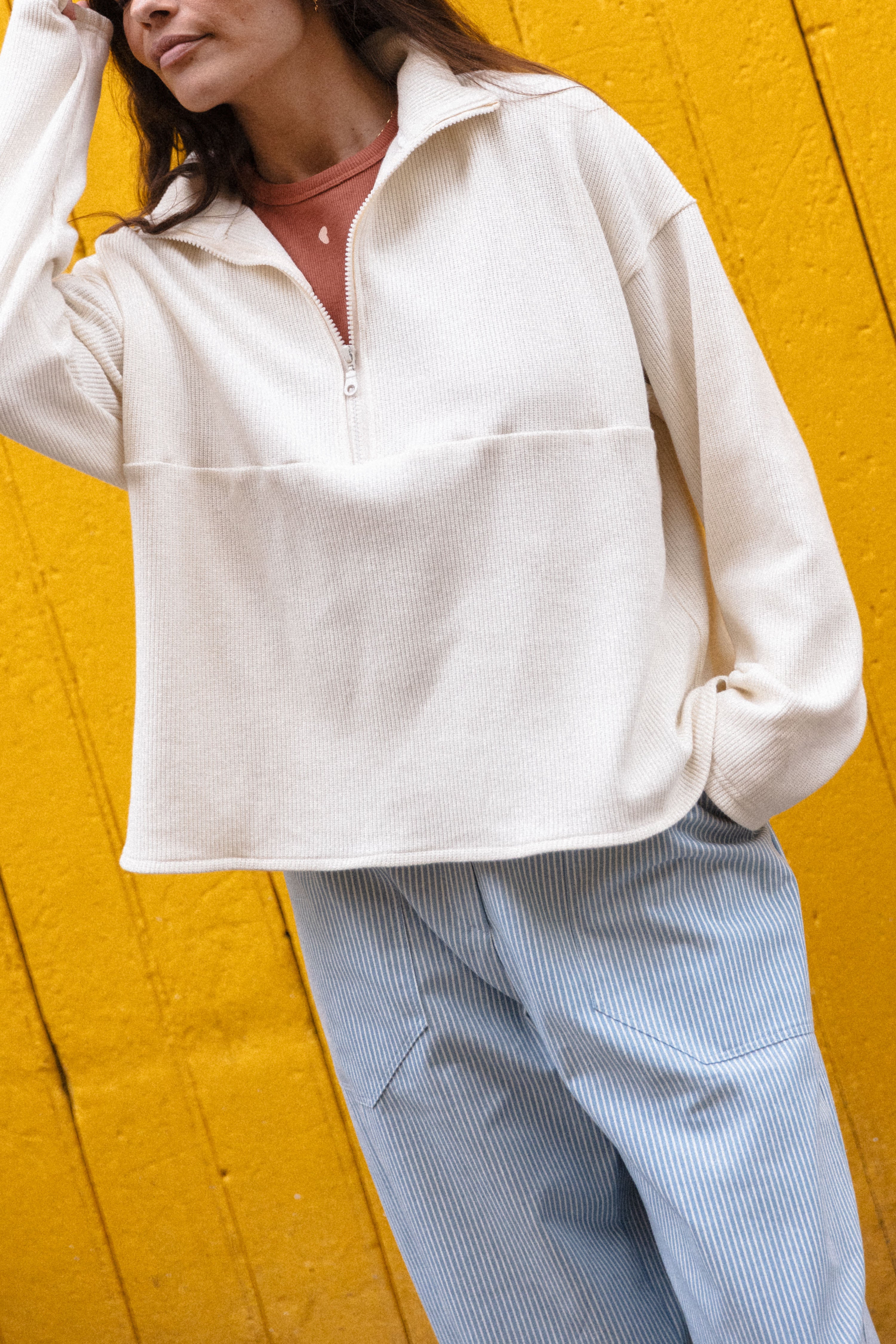 Pull camioneur écru