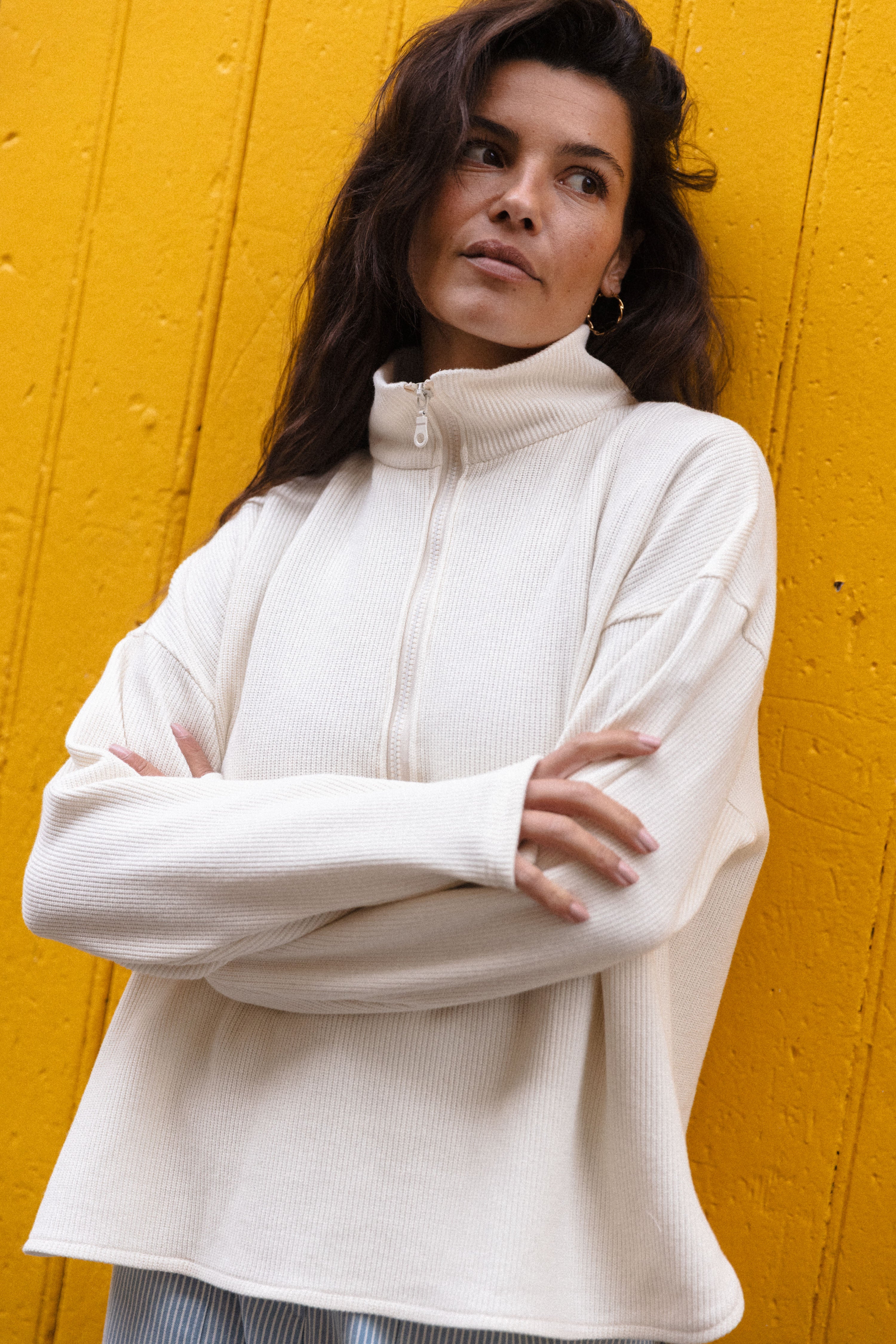 Pull camioneur écru