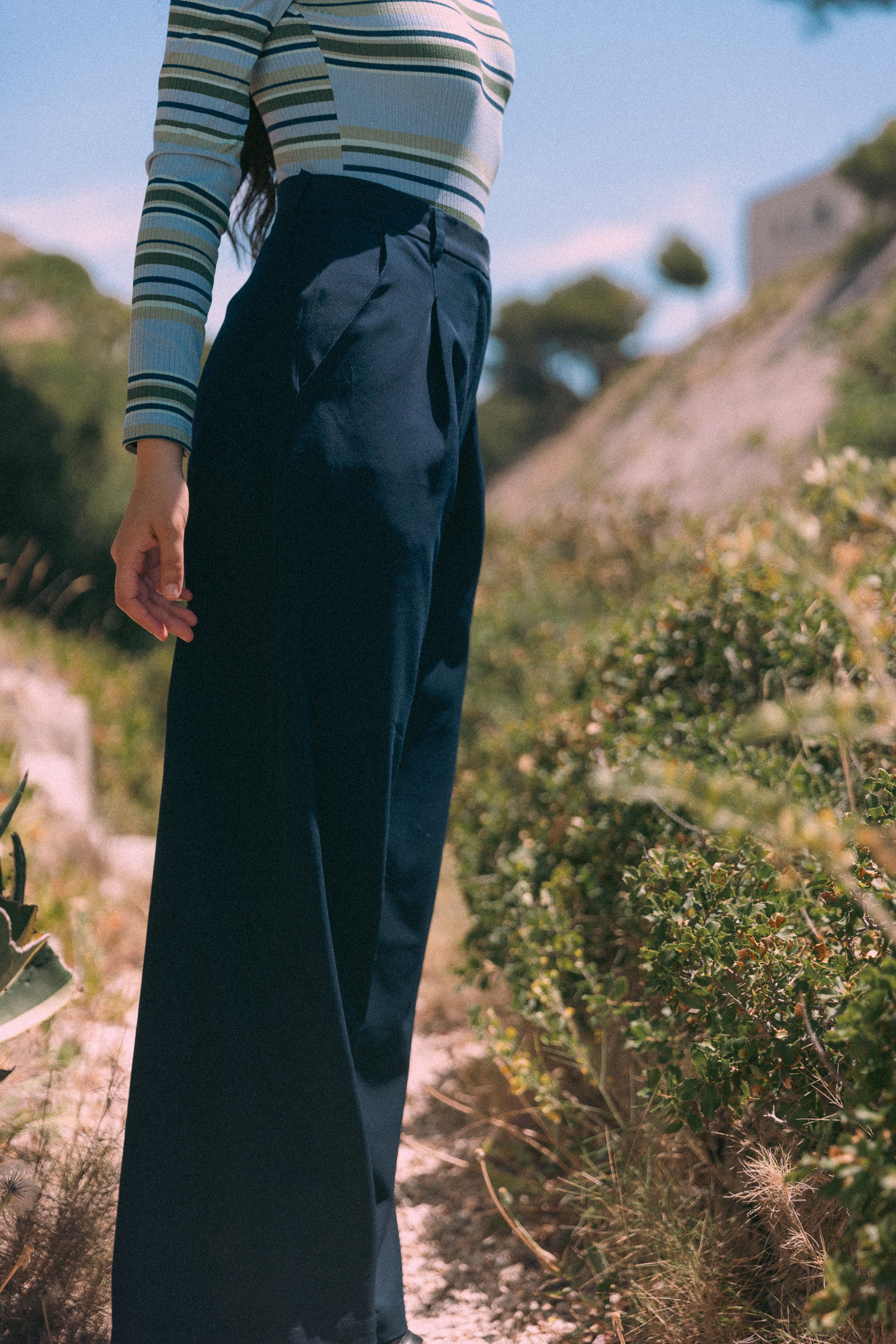 Pantalon à pinces marine