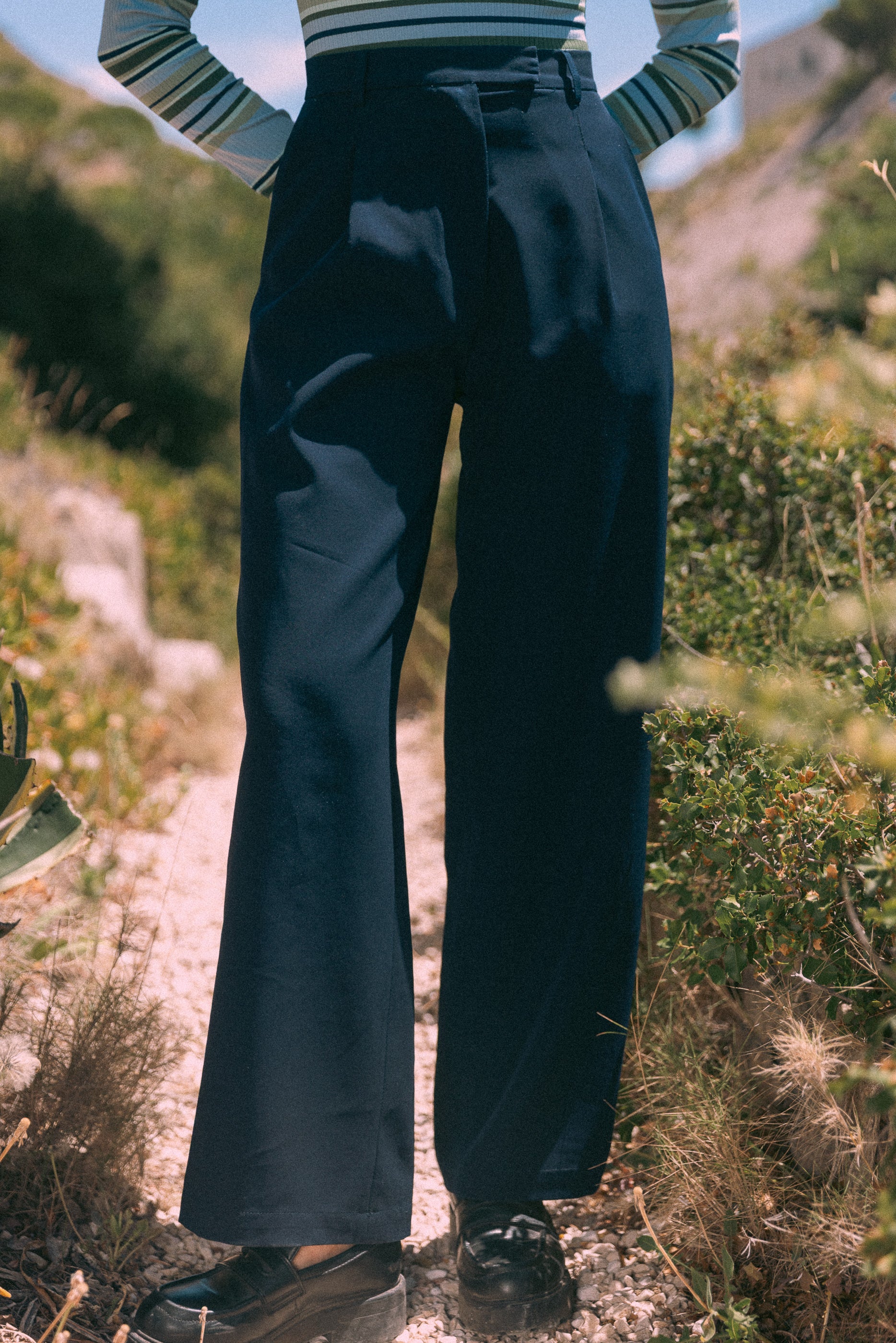 Pantalon à pinces marine