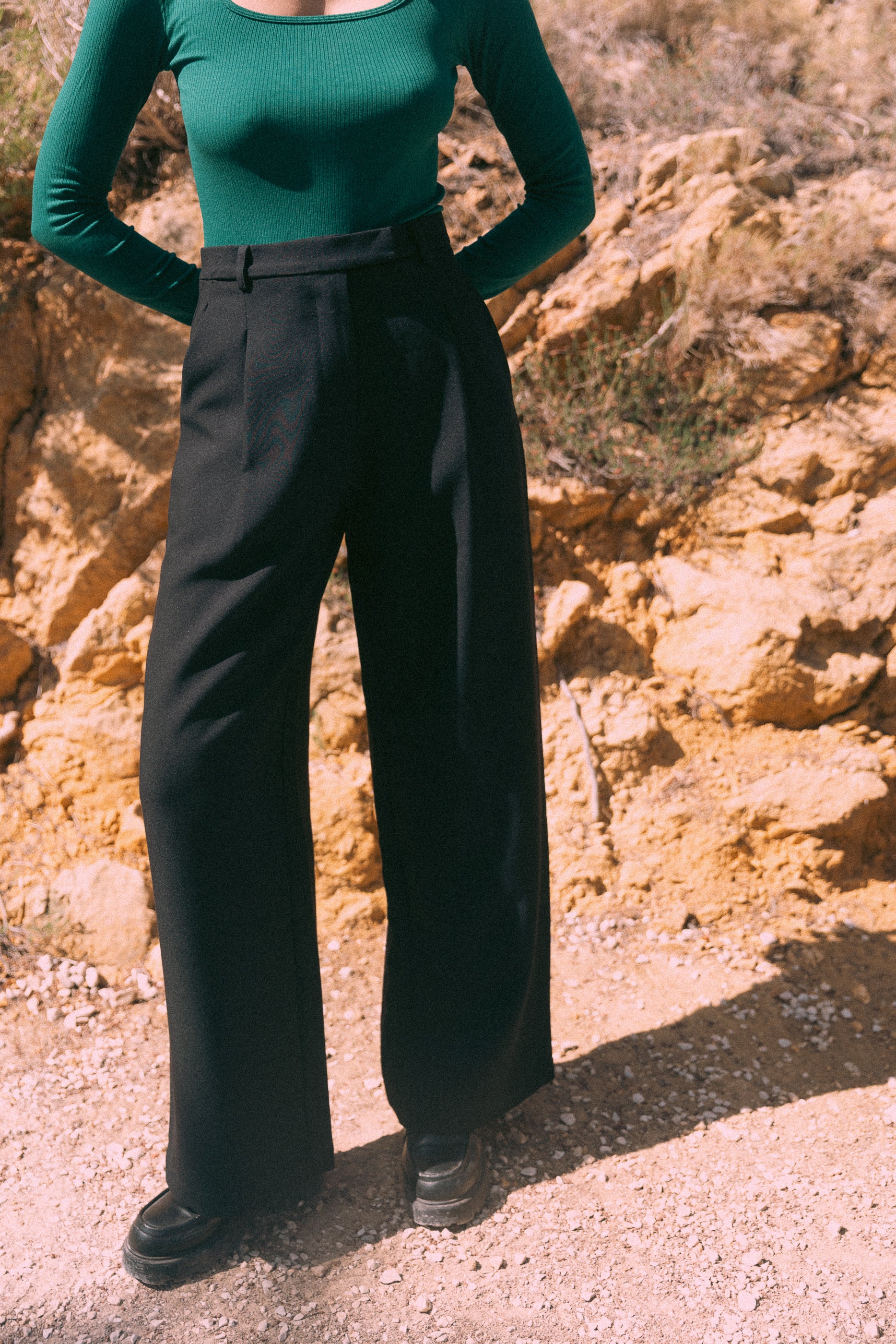 Pantalon à pinces noir