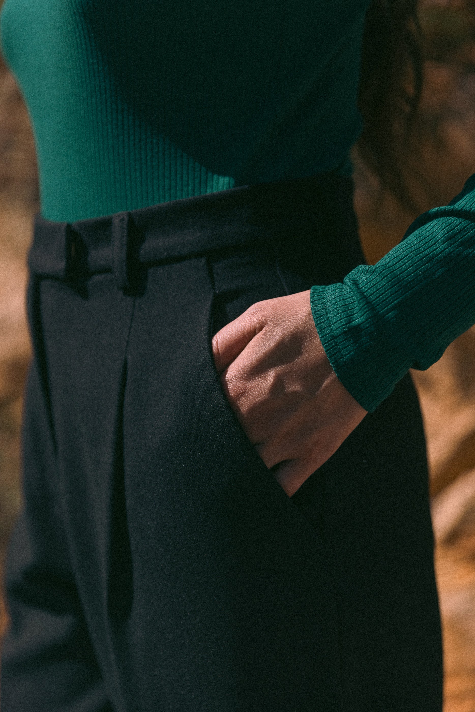 Pantalon à pinces noir