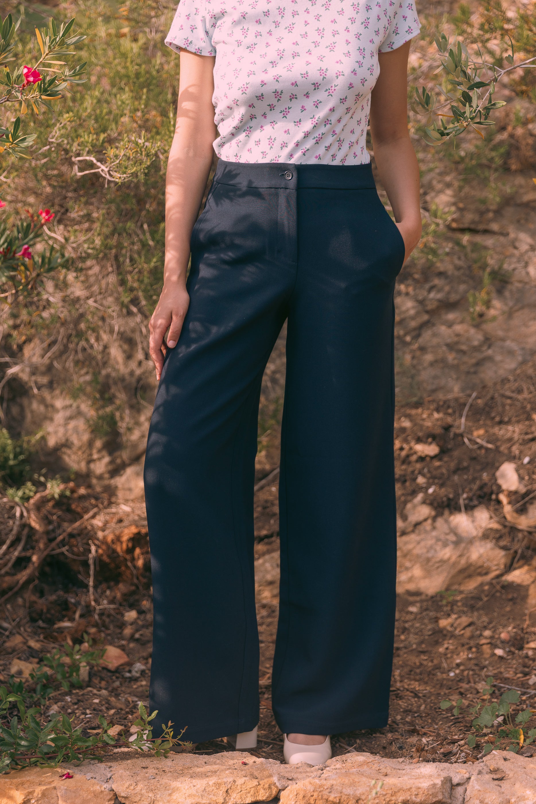 Pantalon ample marine