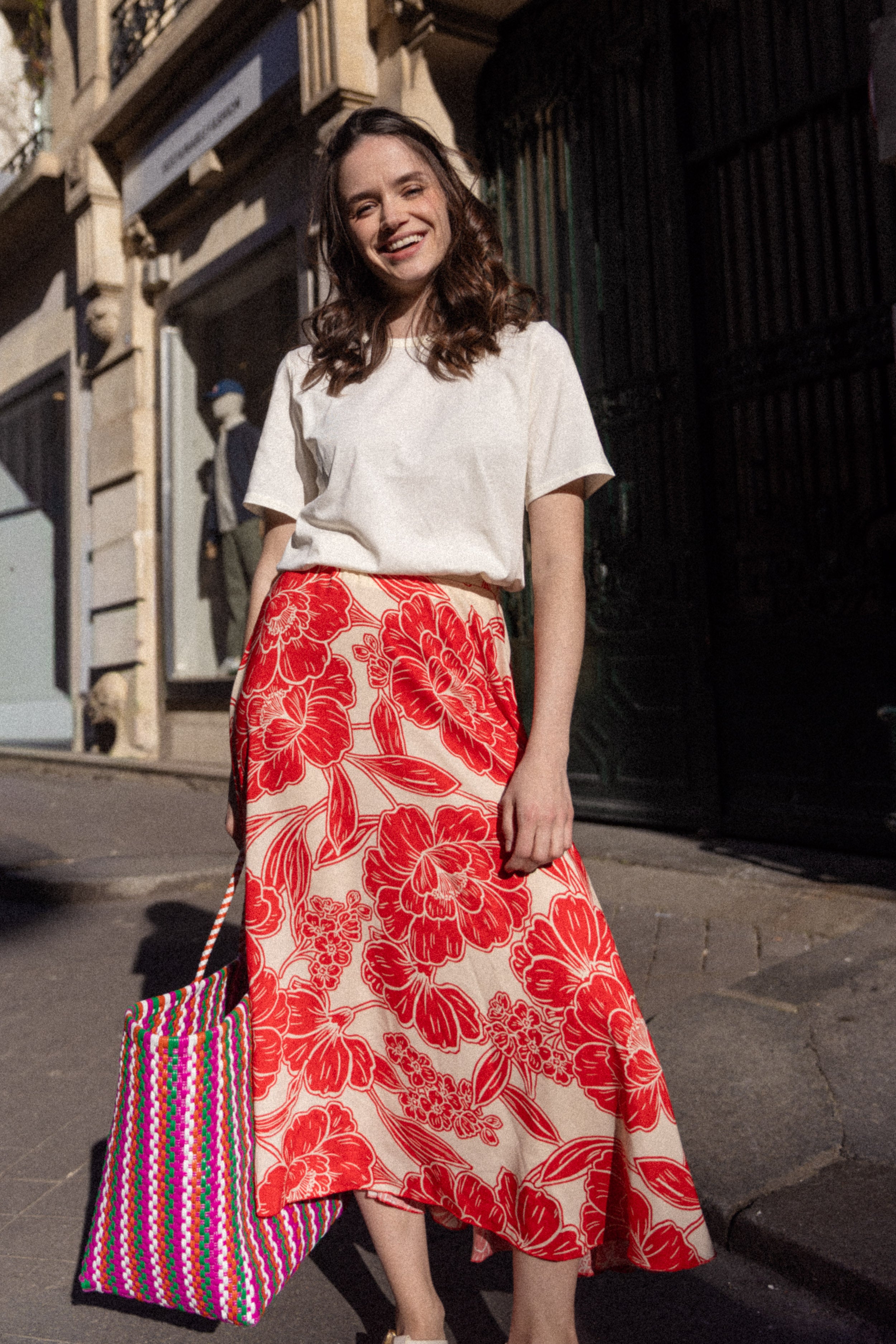 Jupe twist Coquelicot