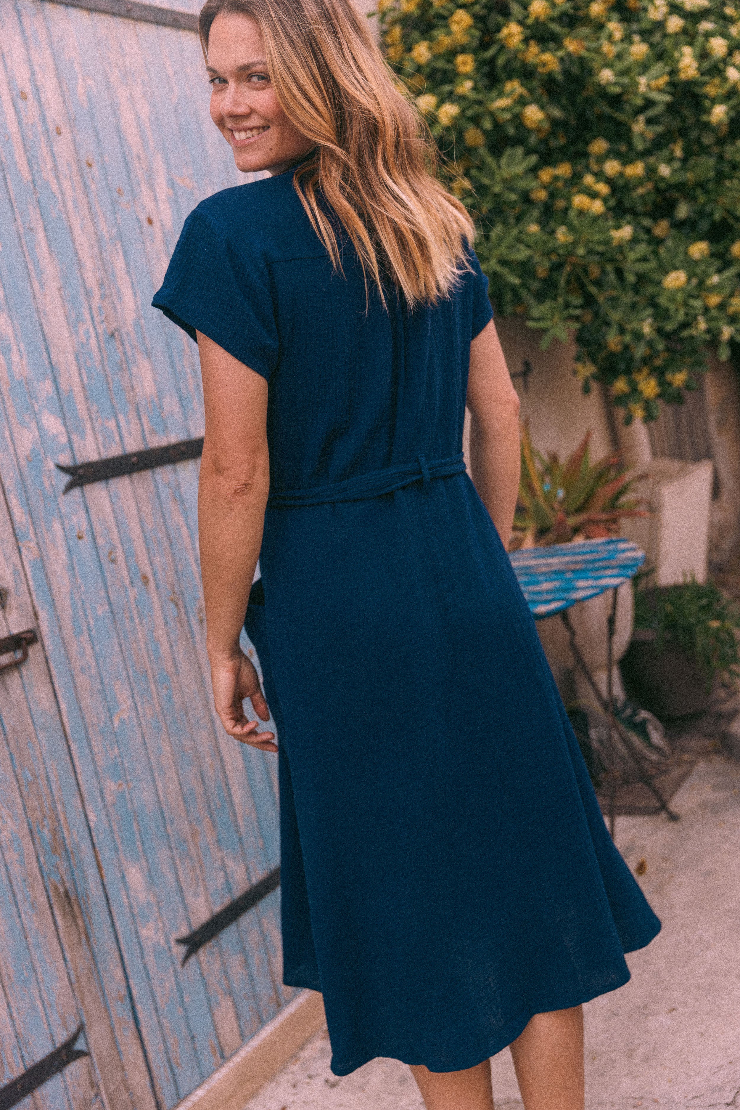 Robe chemise navy